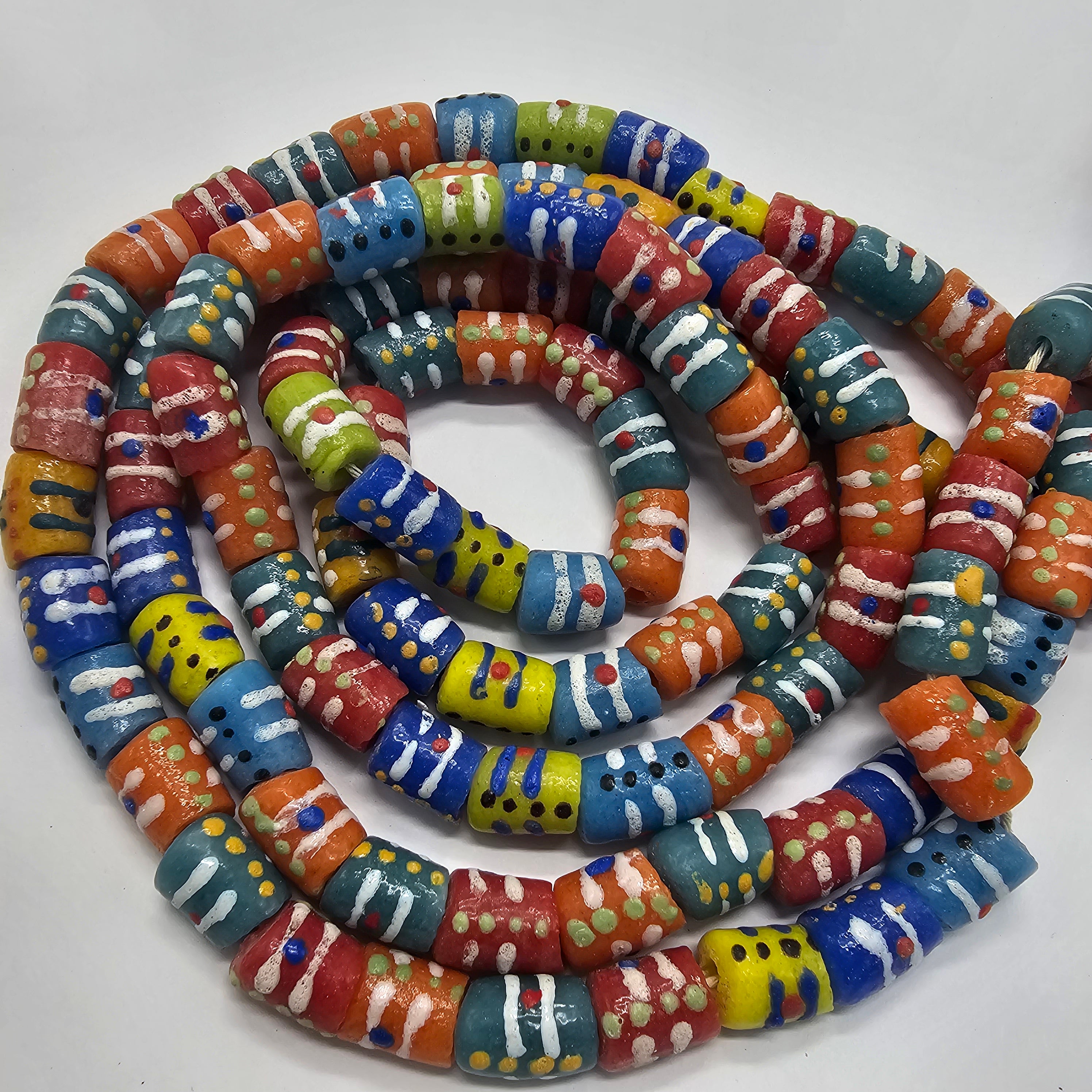 Krobo Glass Beads, African jewelry making Beads