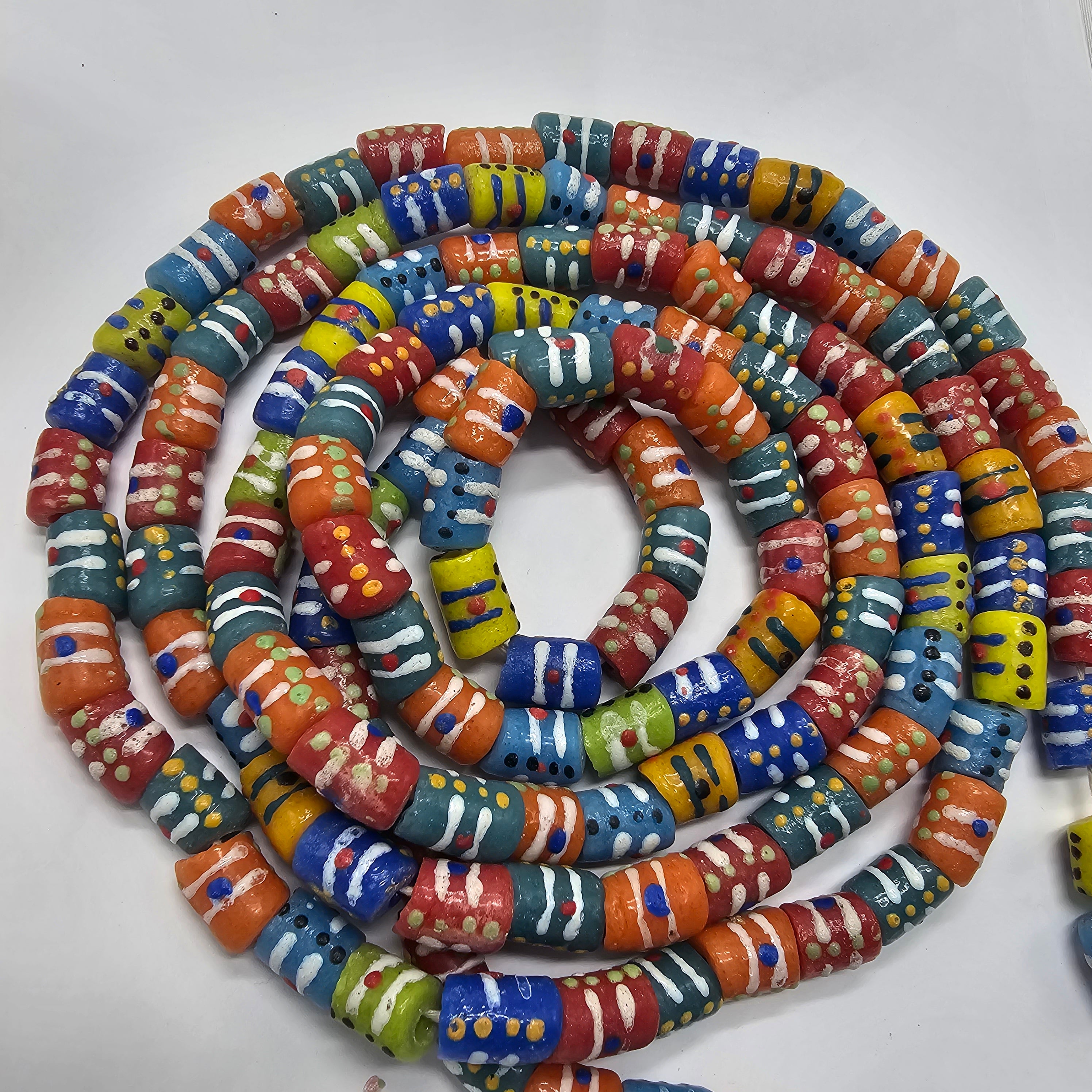 Krobo Glass Beads, African jewelry making Beads