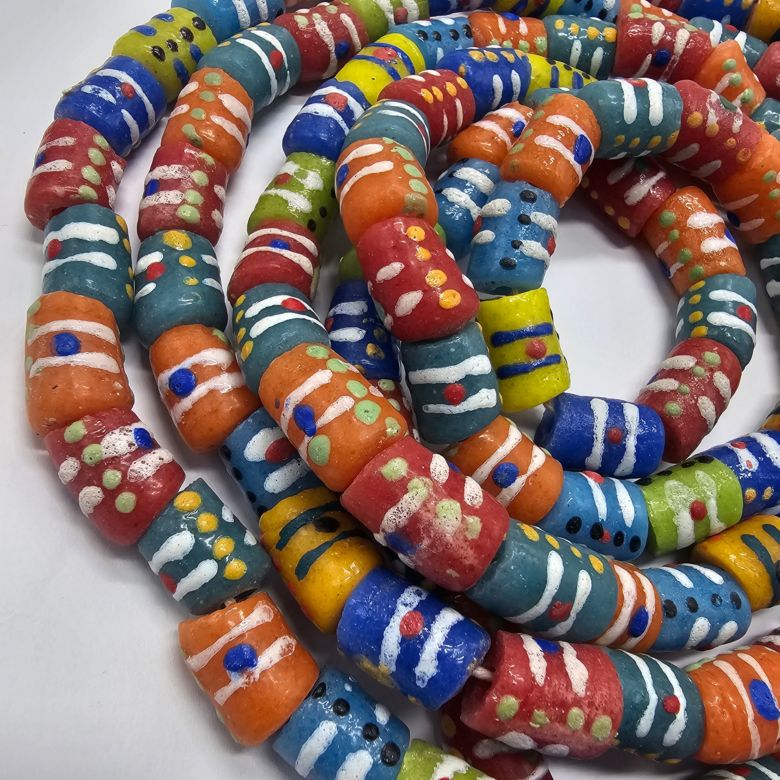 Krobo Glass Beads, African jewelry making Beads