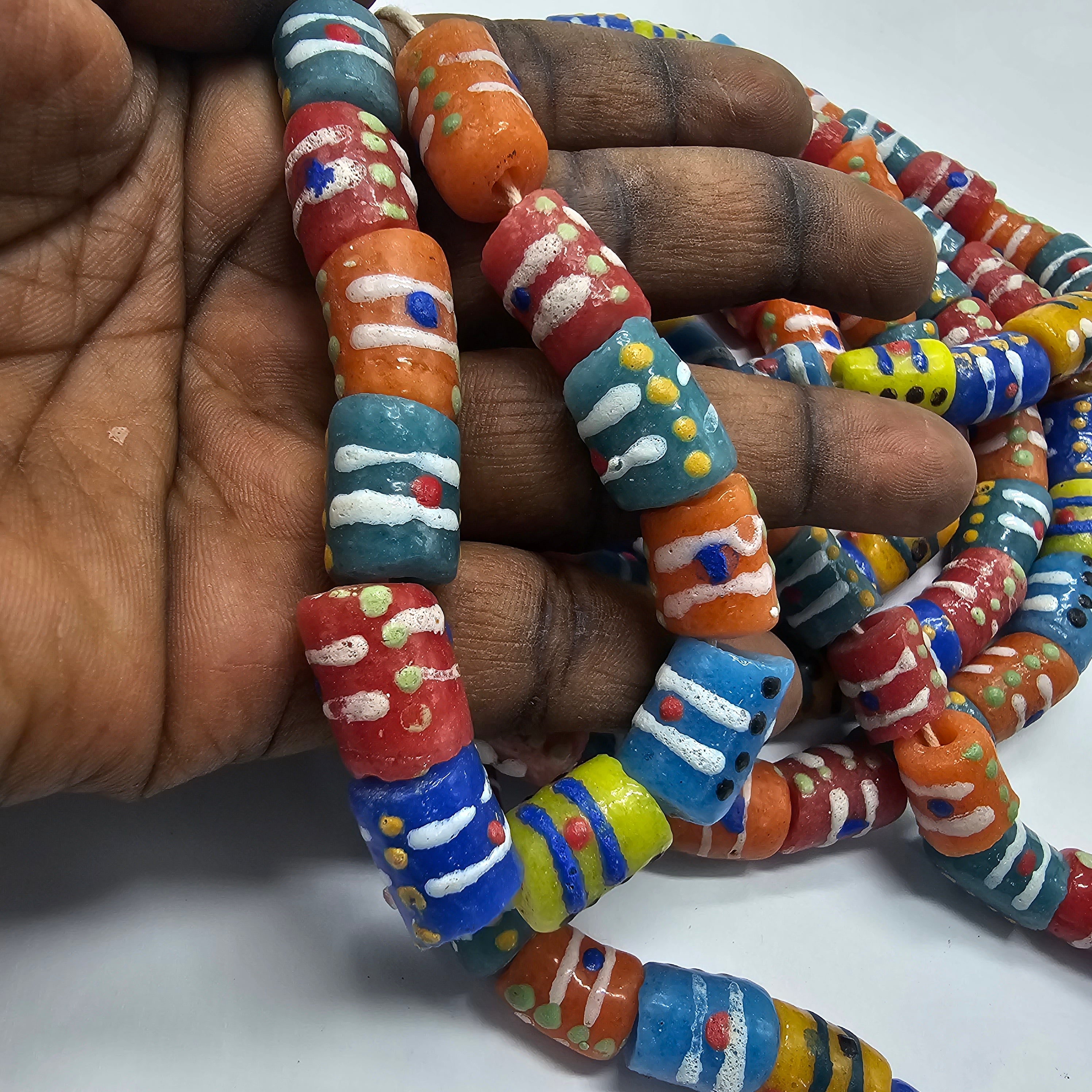 Krobo Glass Beads, African jewelry making Beads