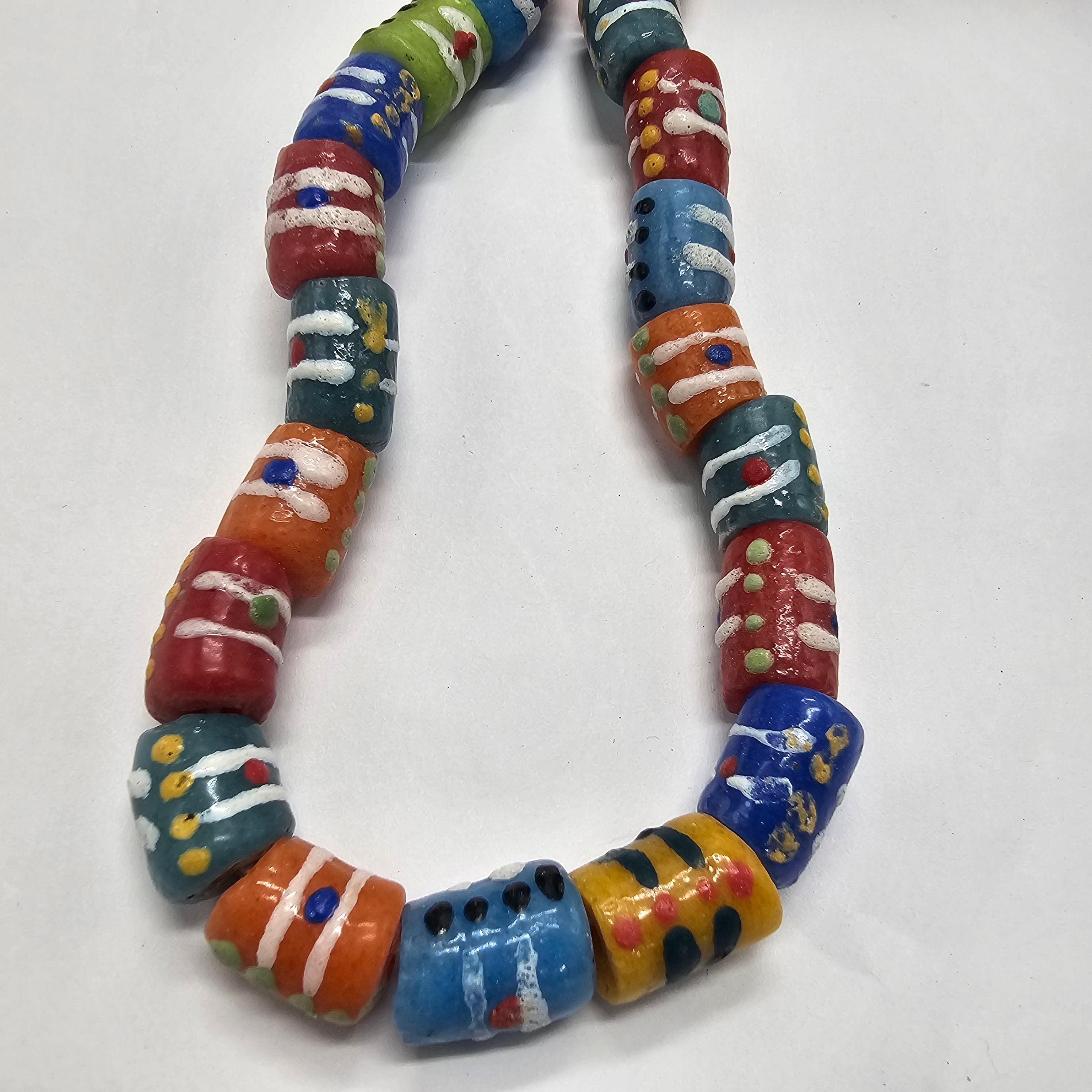 Krobo Glass Beads, African jewelry making Beads