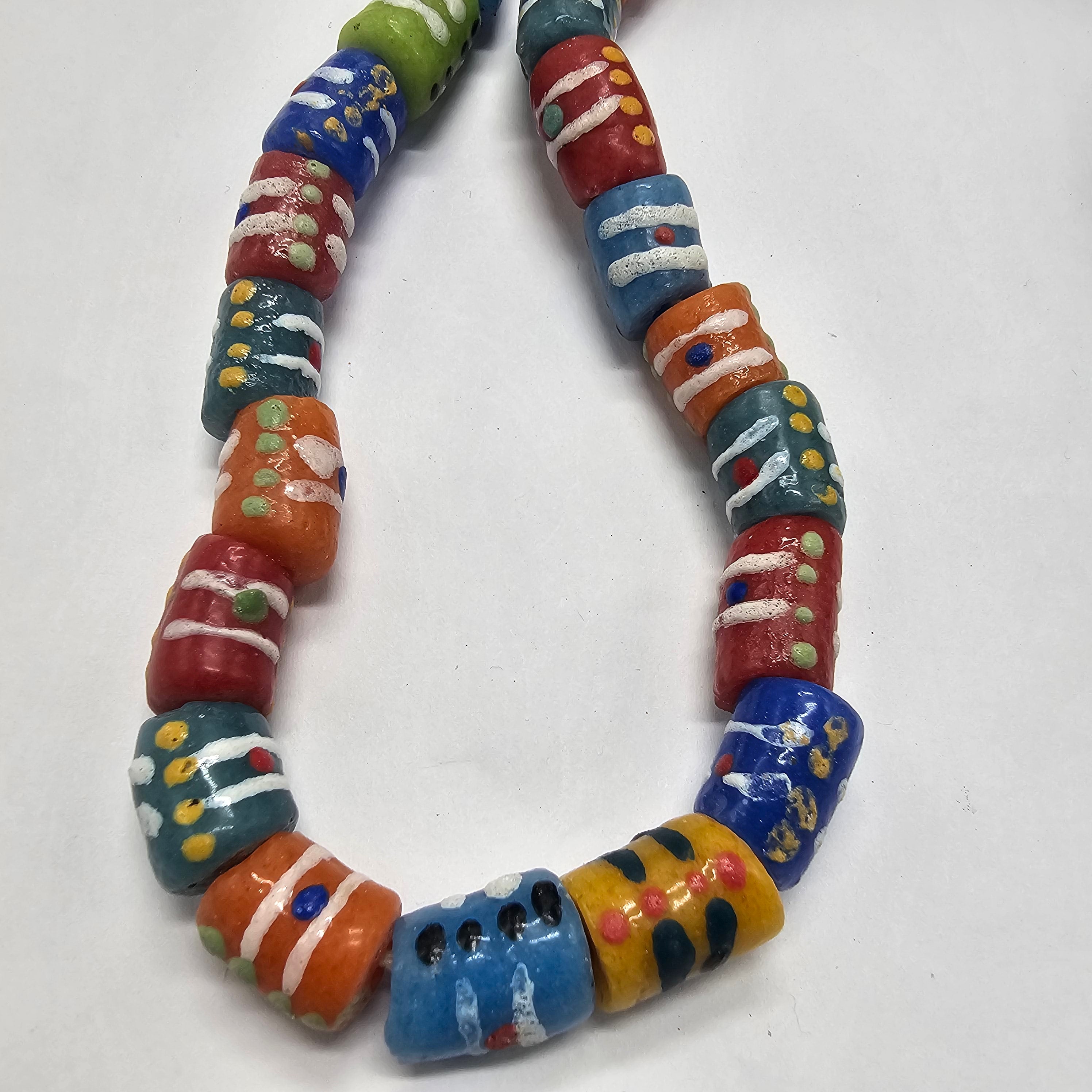 Krobo Glass Beads, African jewelry making Beads