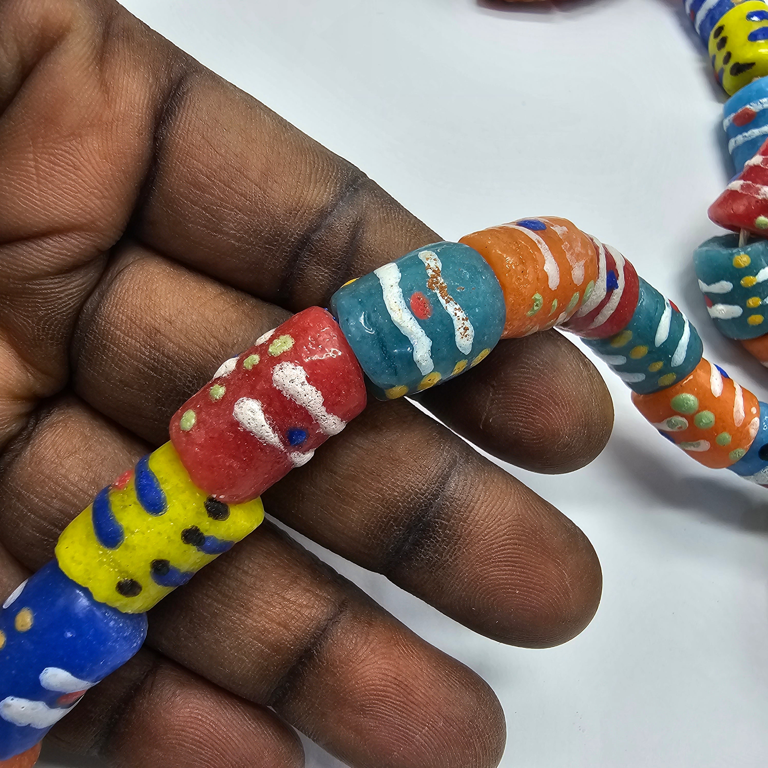 Krobo Glass Beads, African jewelry making Beads