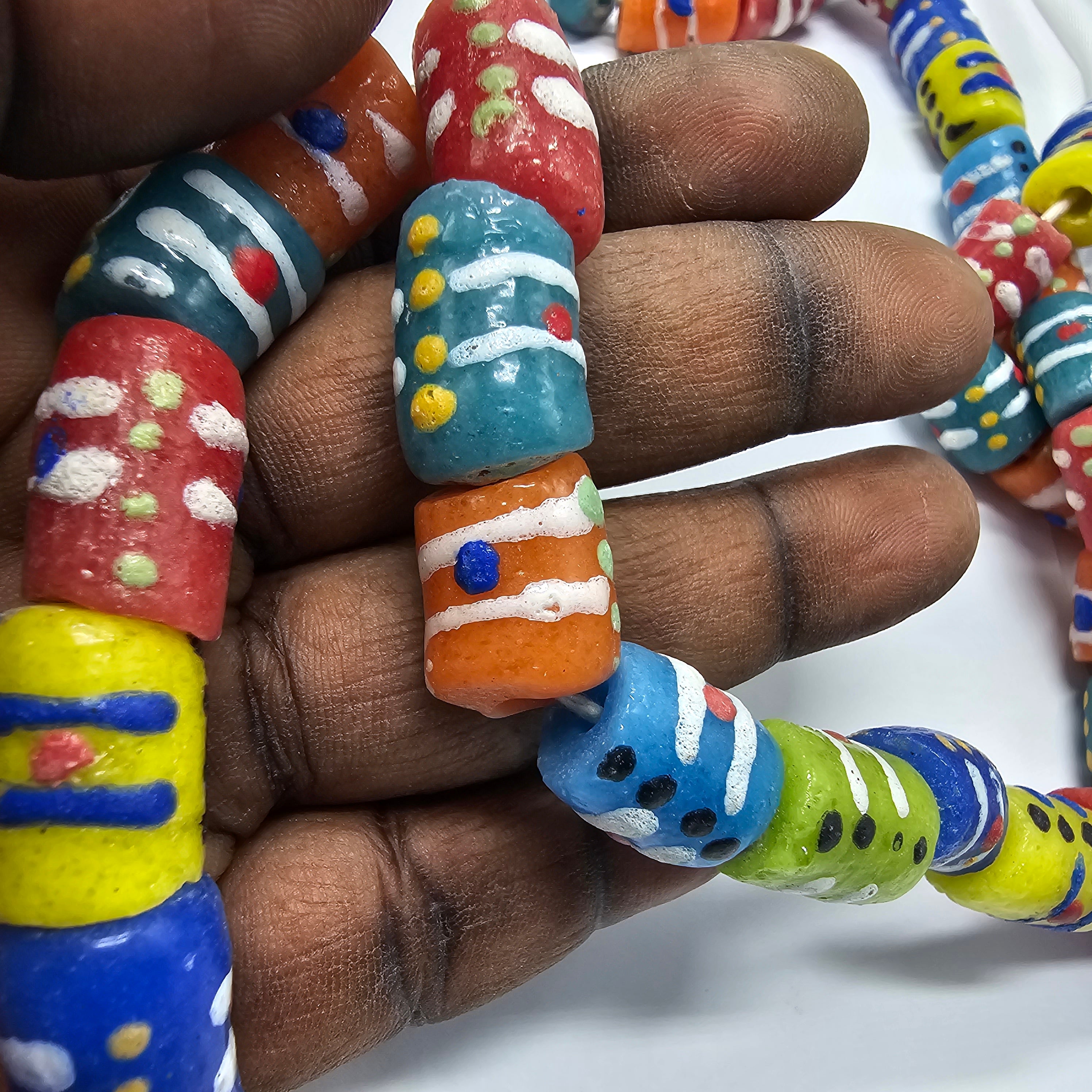 Krobo Glass Beads, African jewelry making Beads