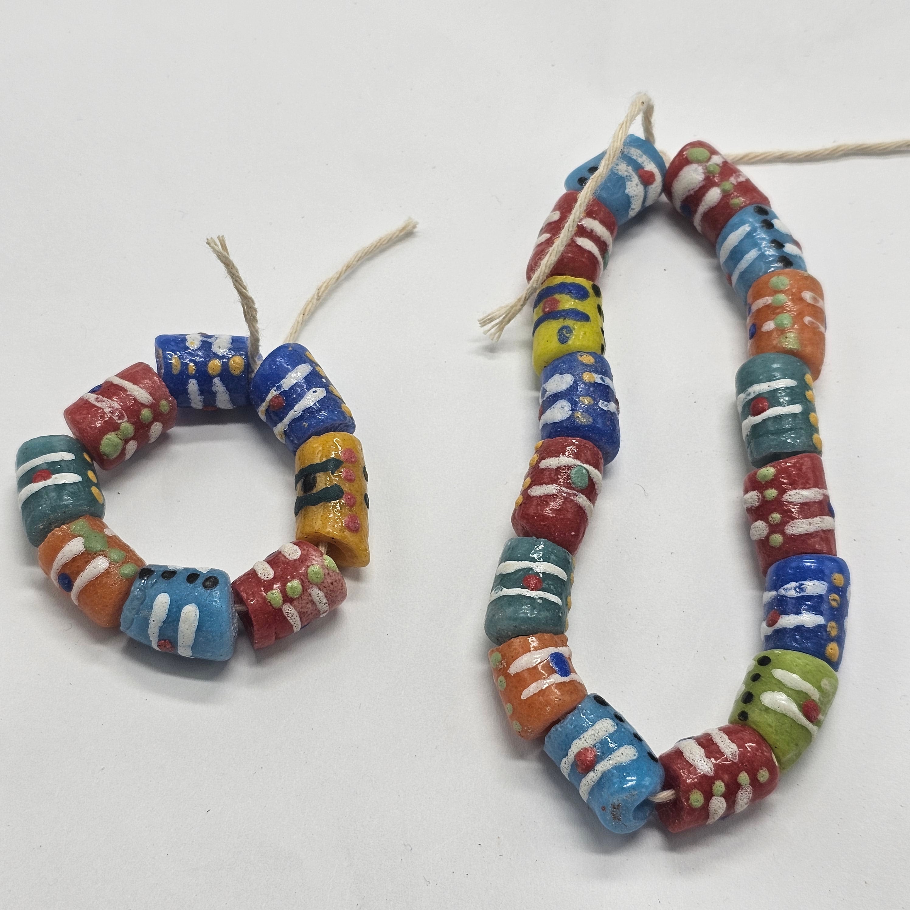 Krobo Glass Beads, African jewelry making Beads