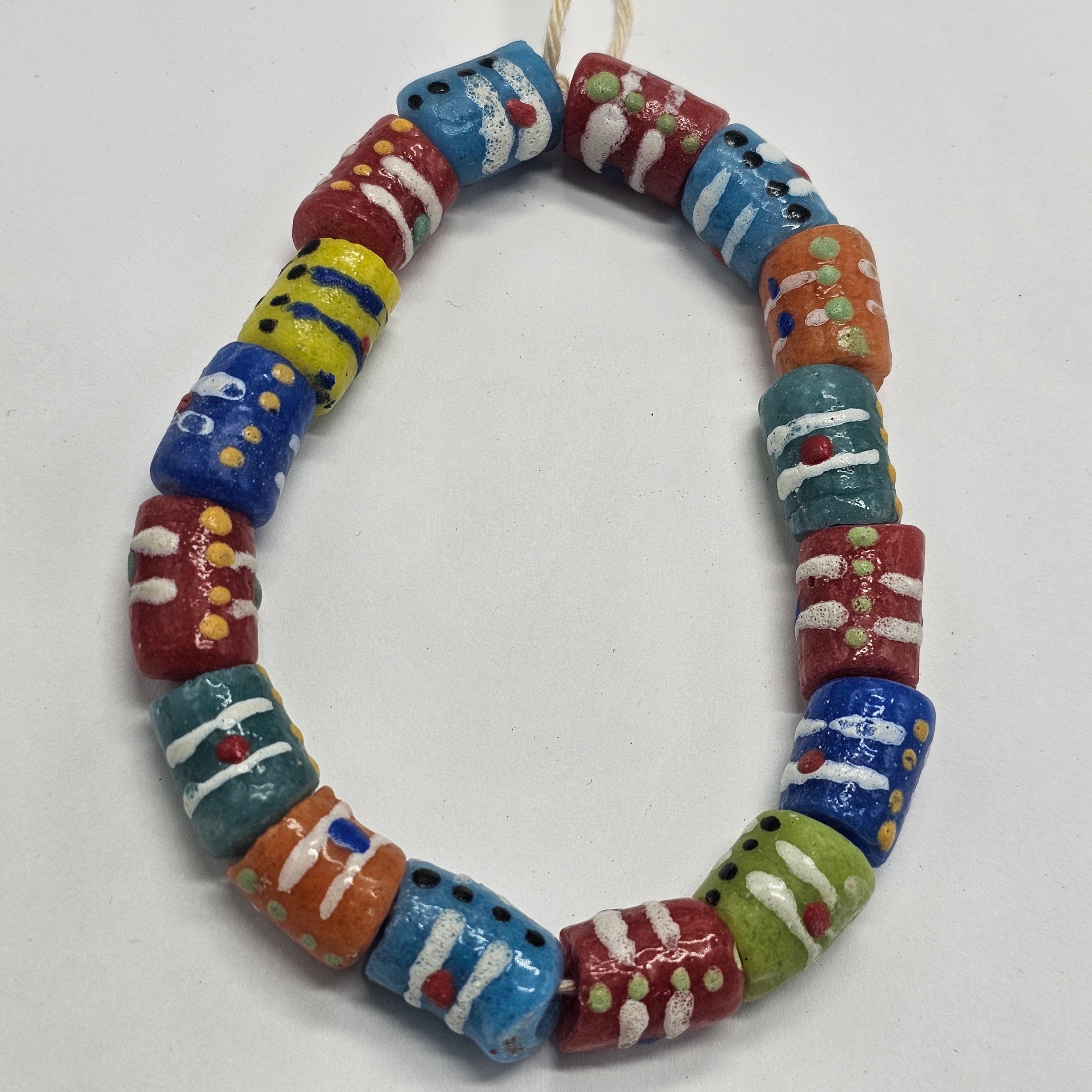 Krobo Glass Beads, African jewelry making Beads