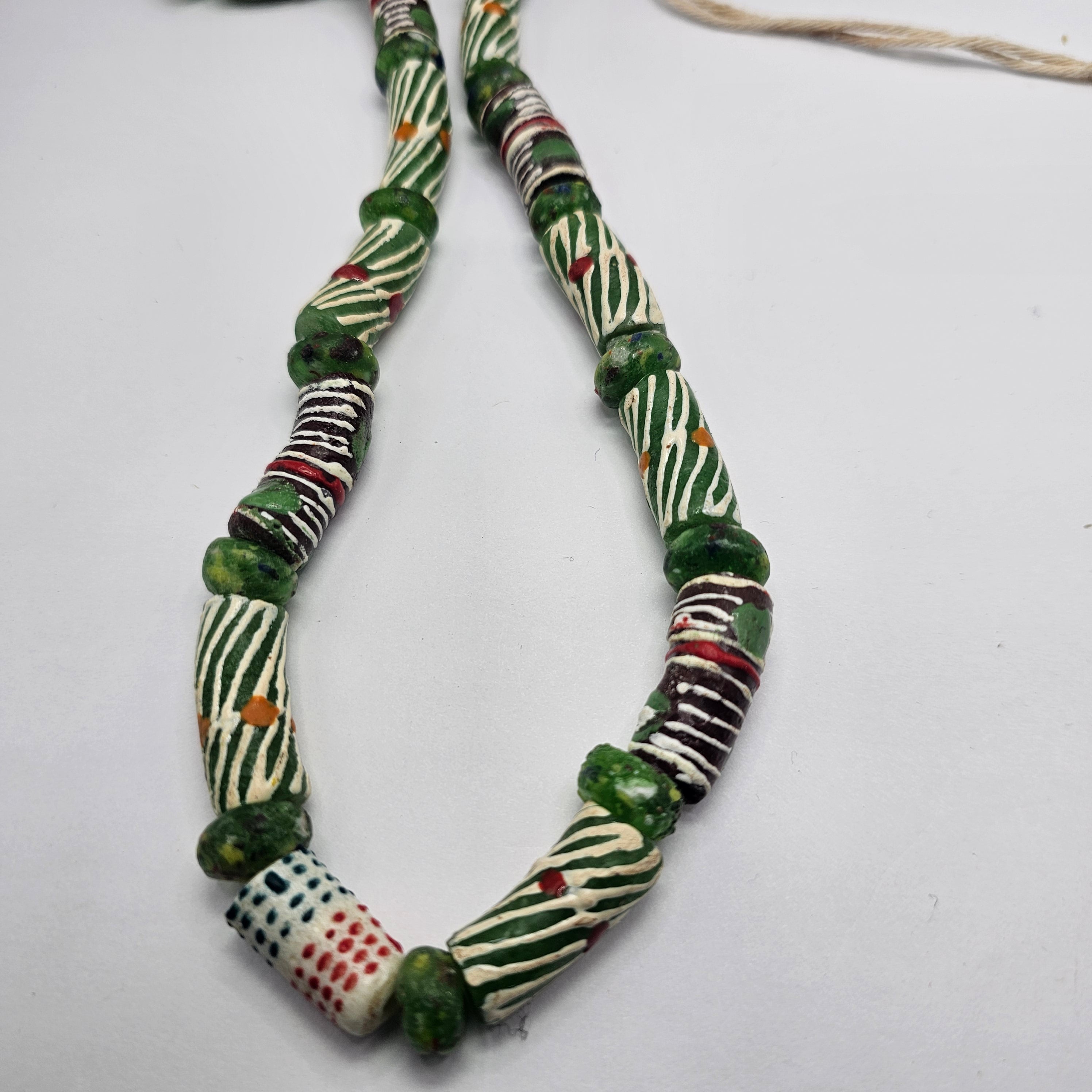 Green Long Strand African Beads, Jewelry Making