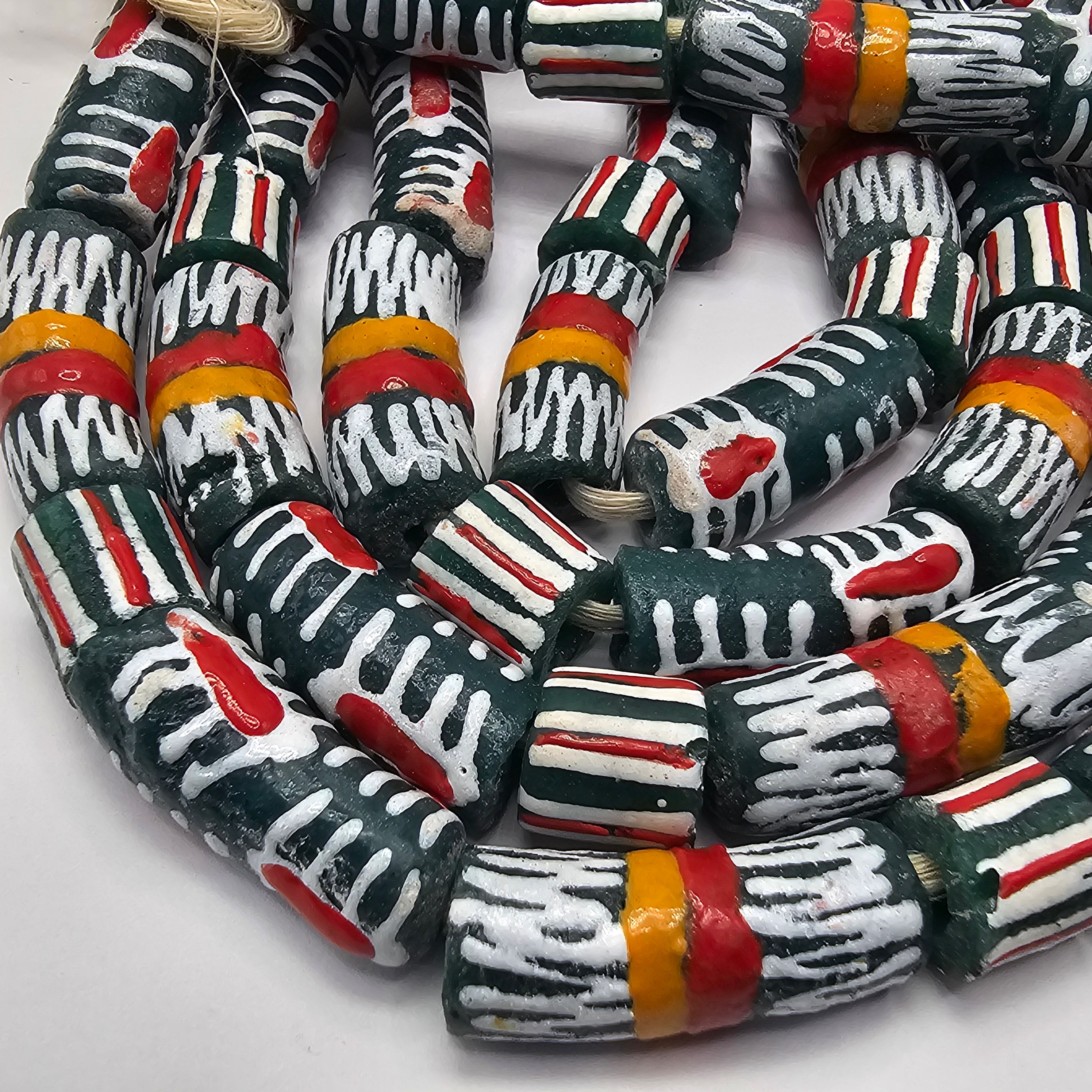 13 Teal Krobo Beads