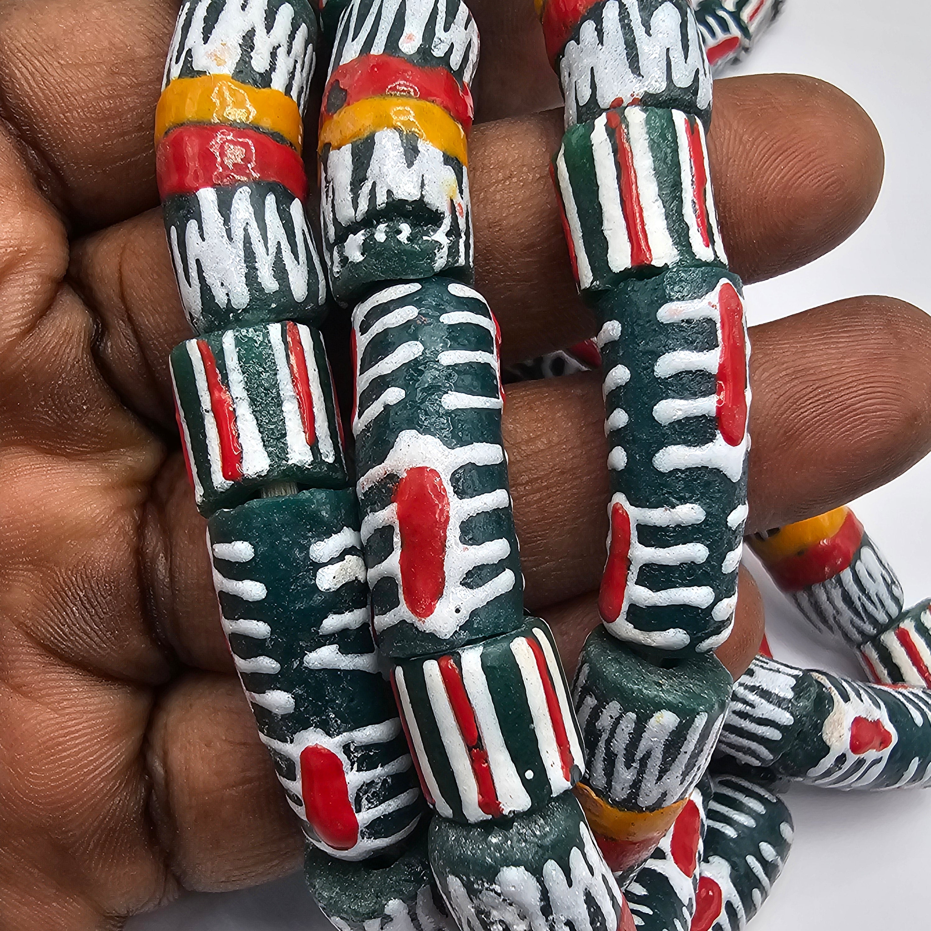 13 Teal Krobo Beads