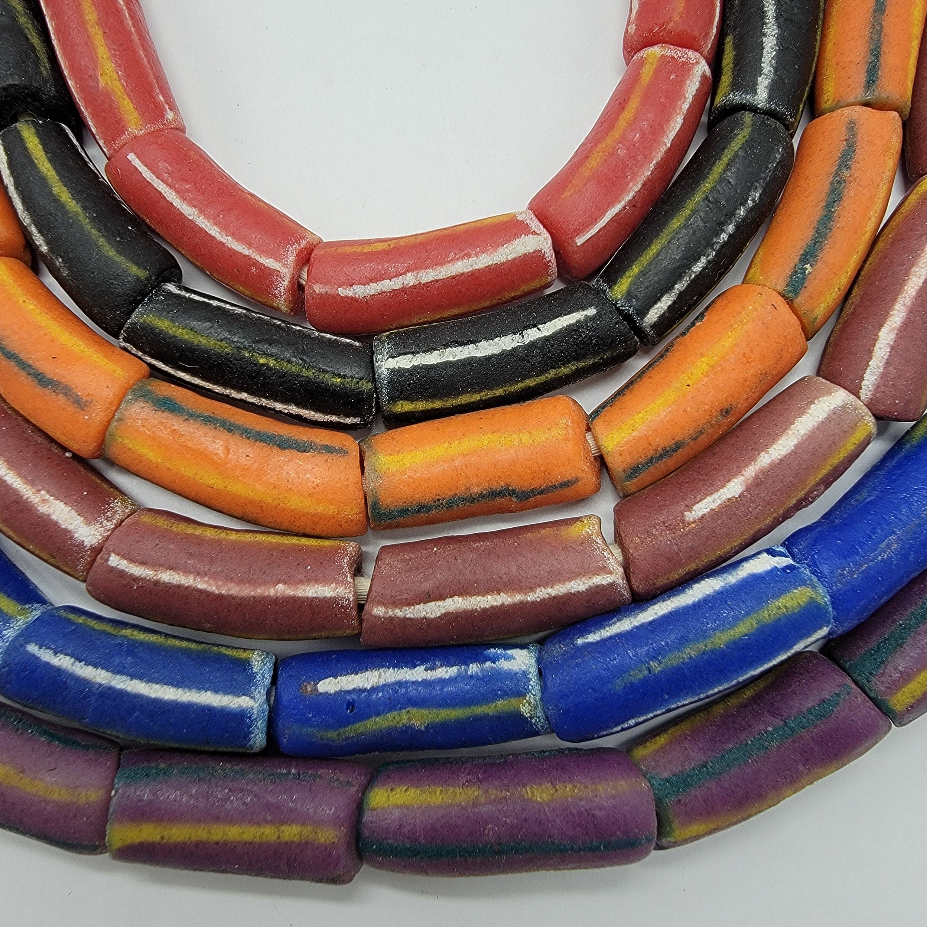 Ethnic Tube Beads Krobo Beads