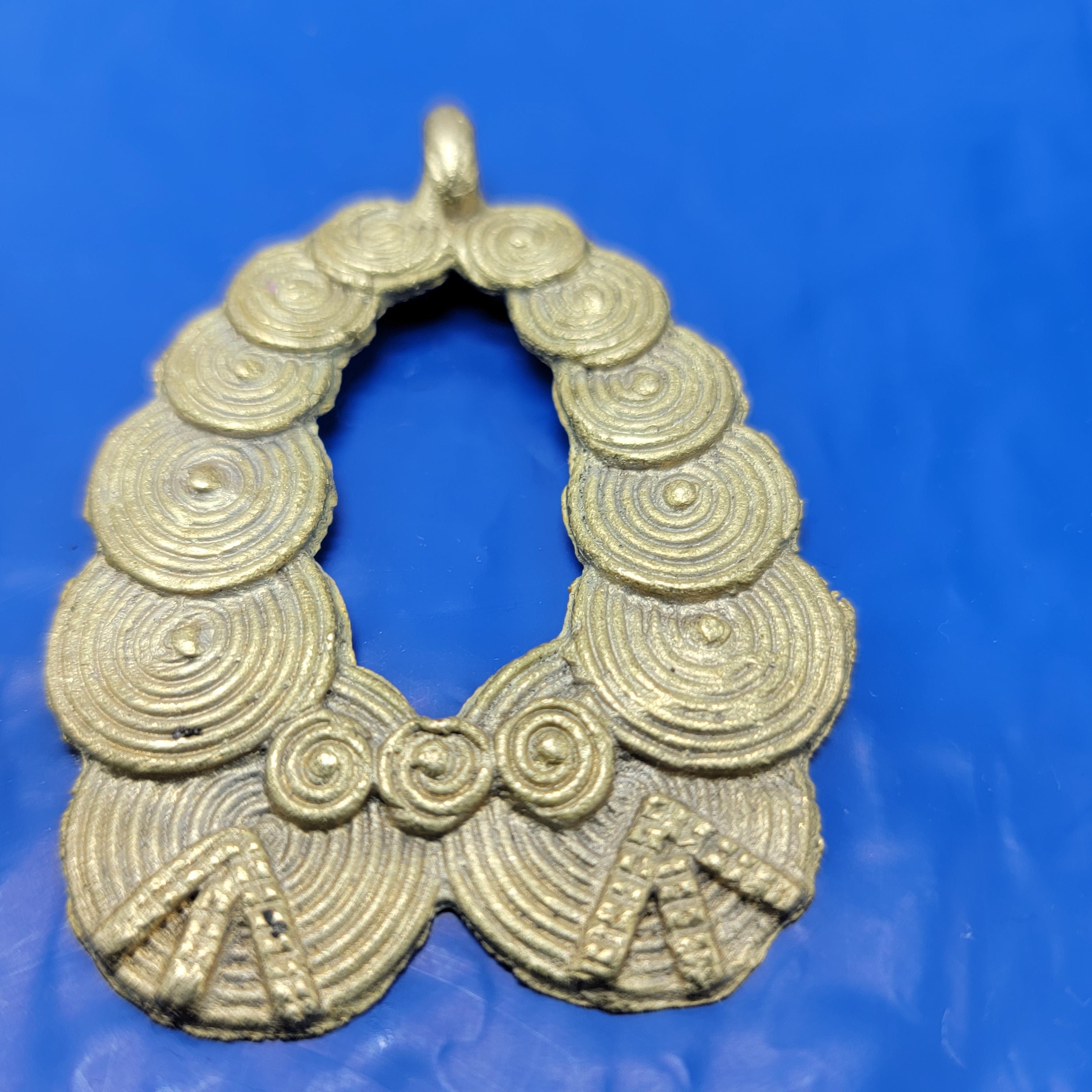 Bronze Pendant, African Brass Beads