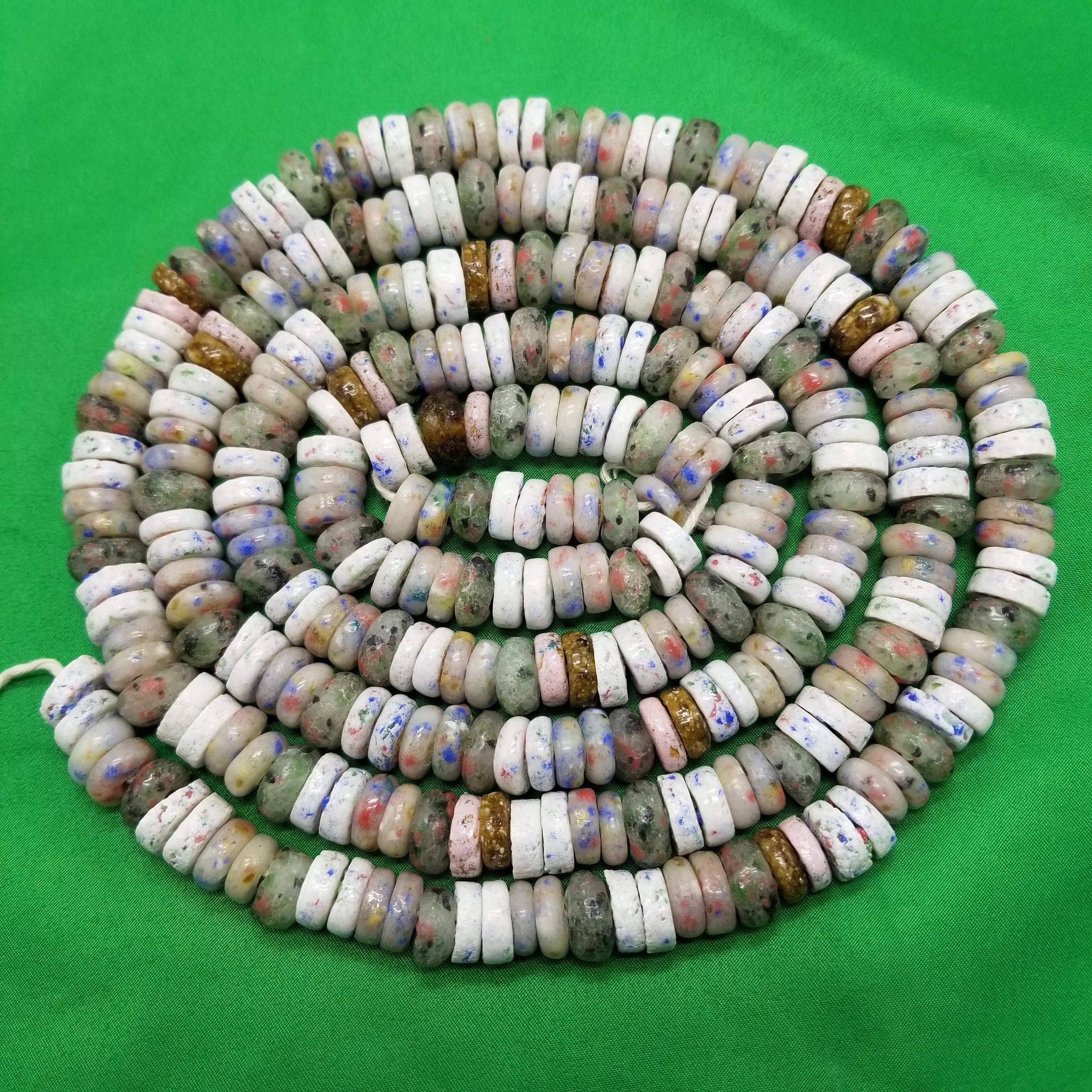 40 Spacer Beads, African Saucer Beads