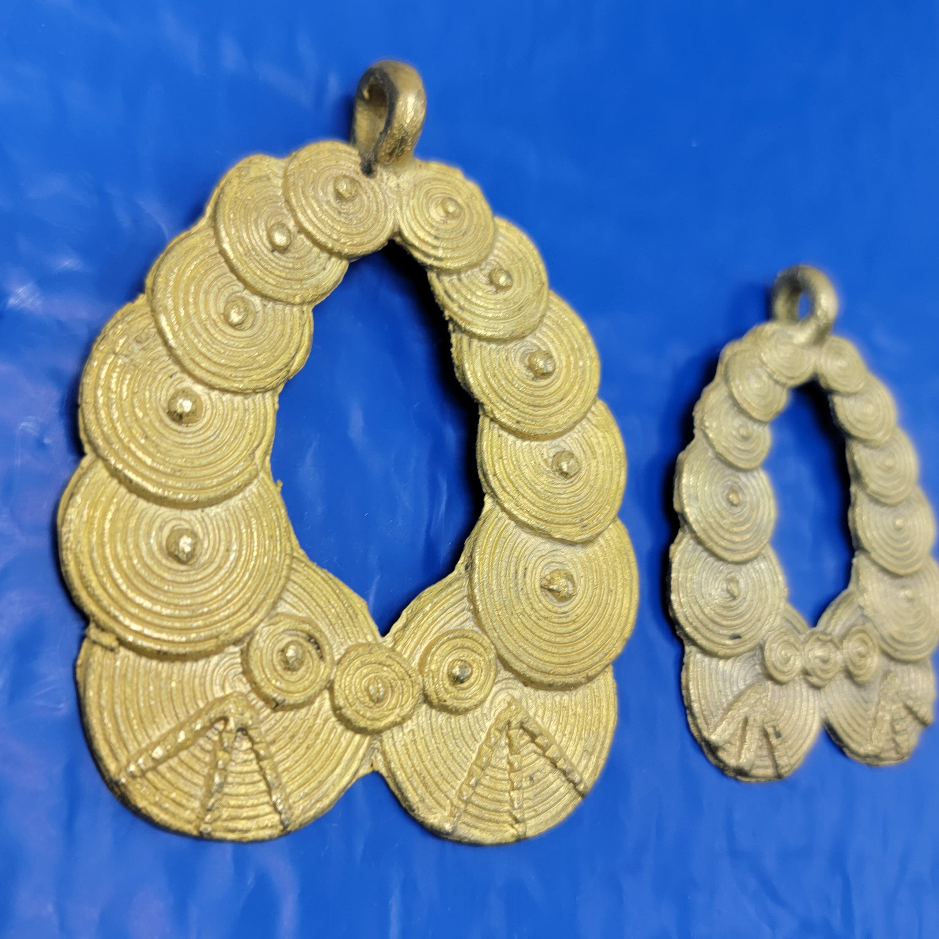 Bronze Pendant, African Brass Beads