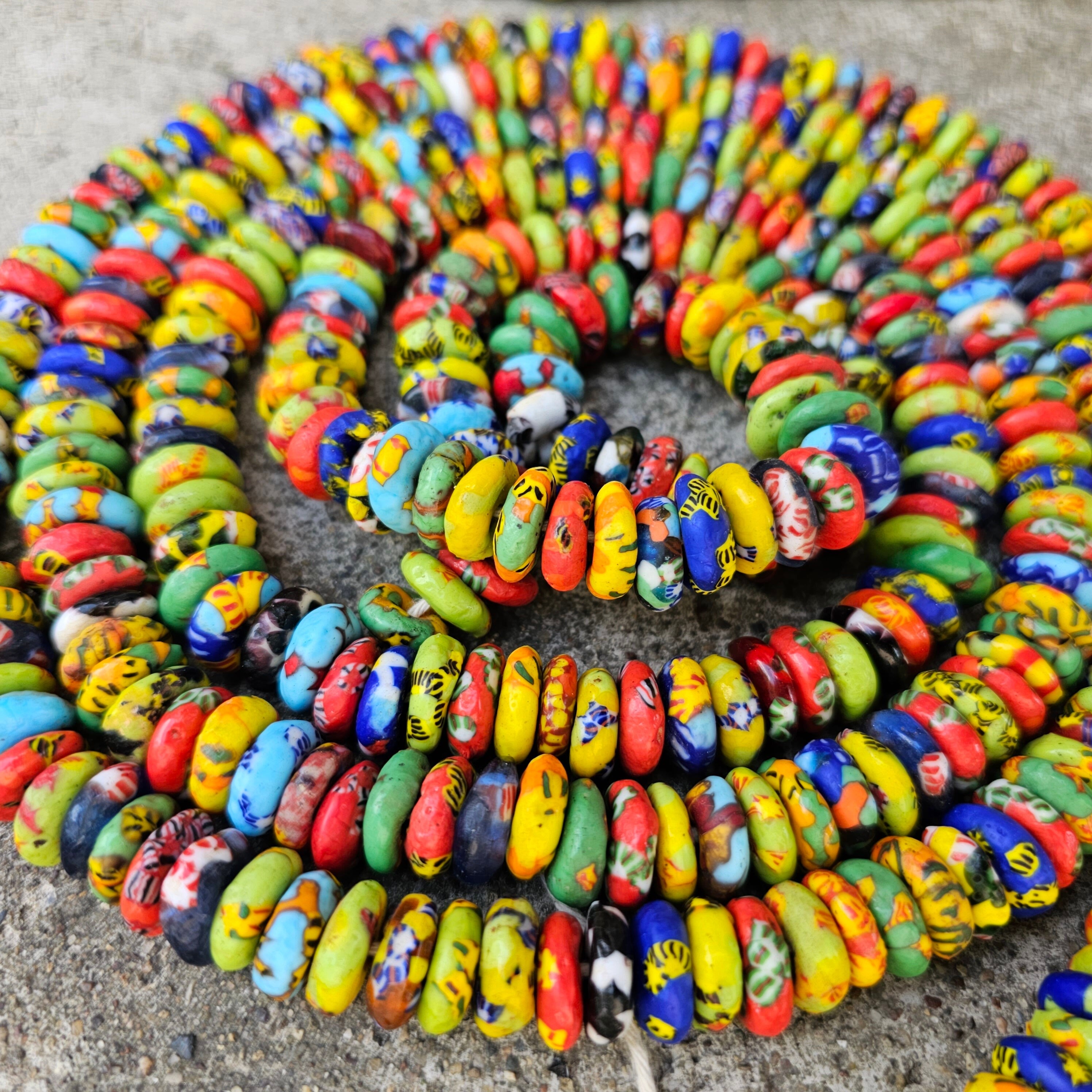 100+ Spacer Beads, Multicolored Beads, African Beads