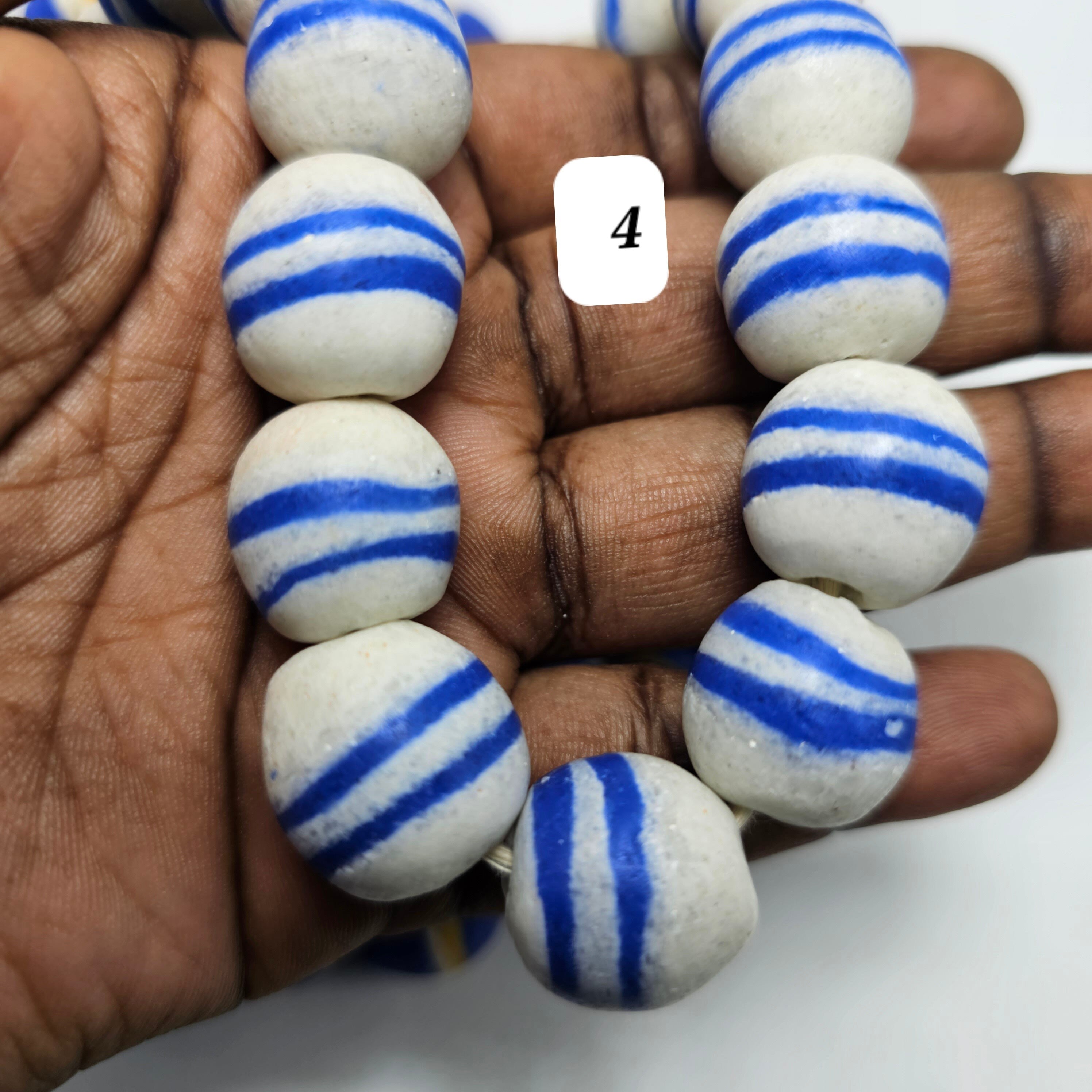 Blue African Ball Beads, Jewelry Making Beads