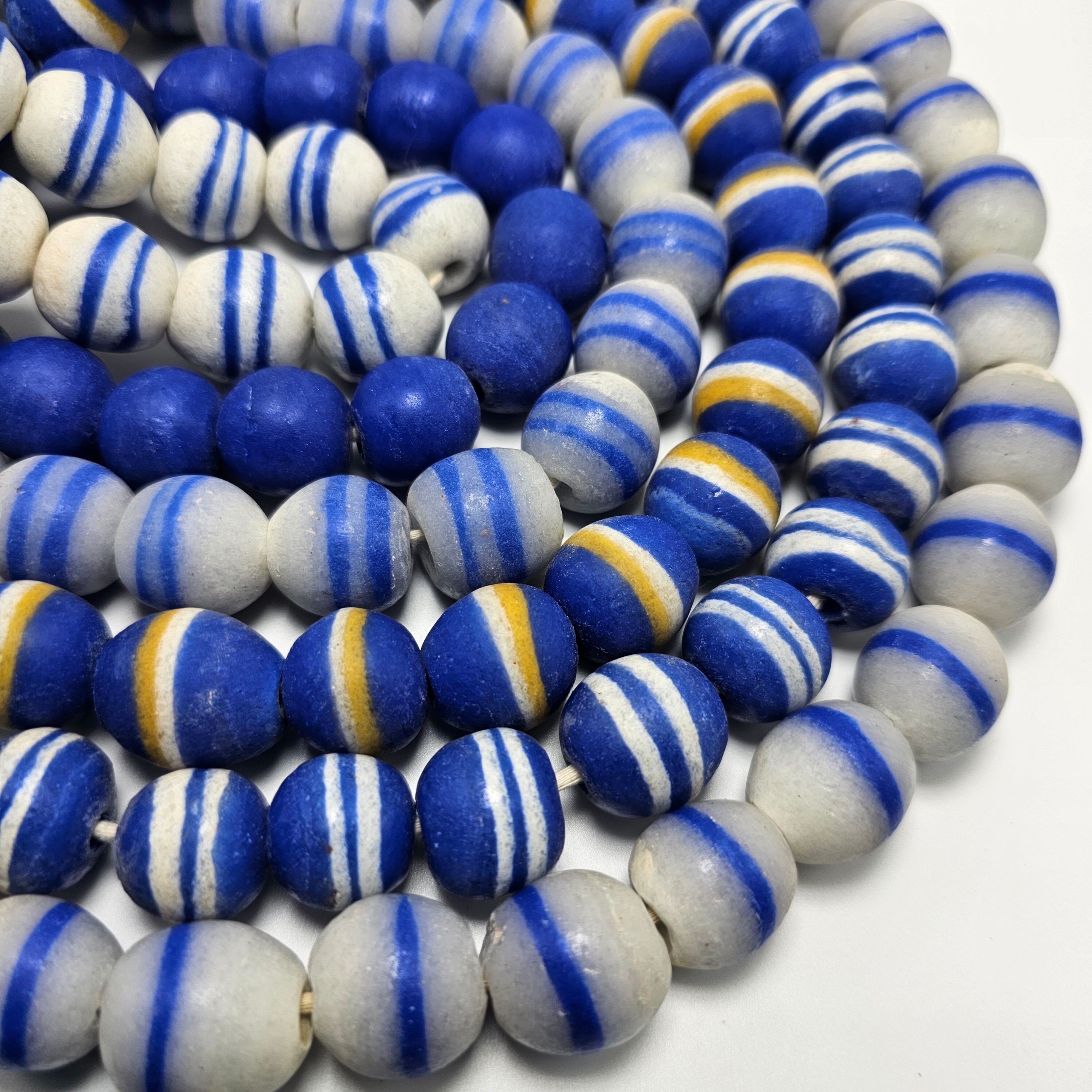 Blue African Ball Beads, Jewelry Making Beads