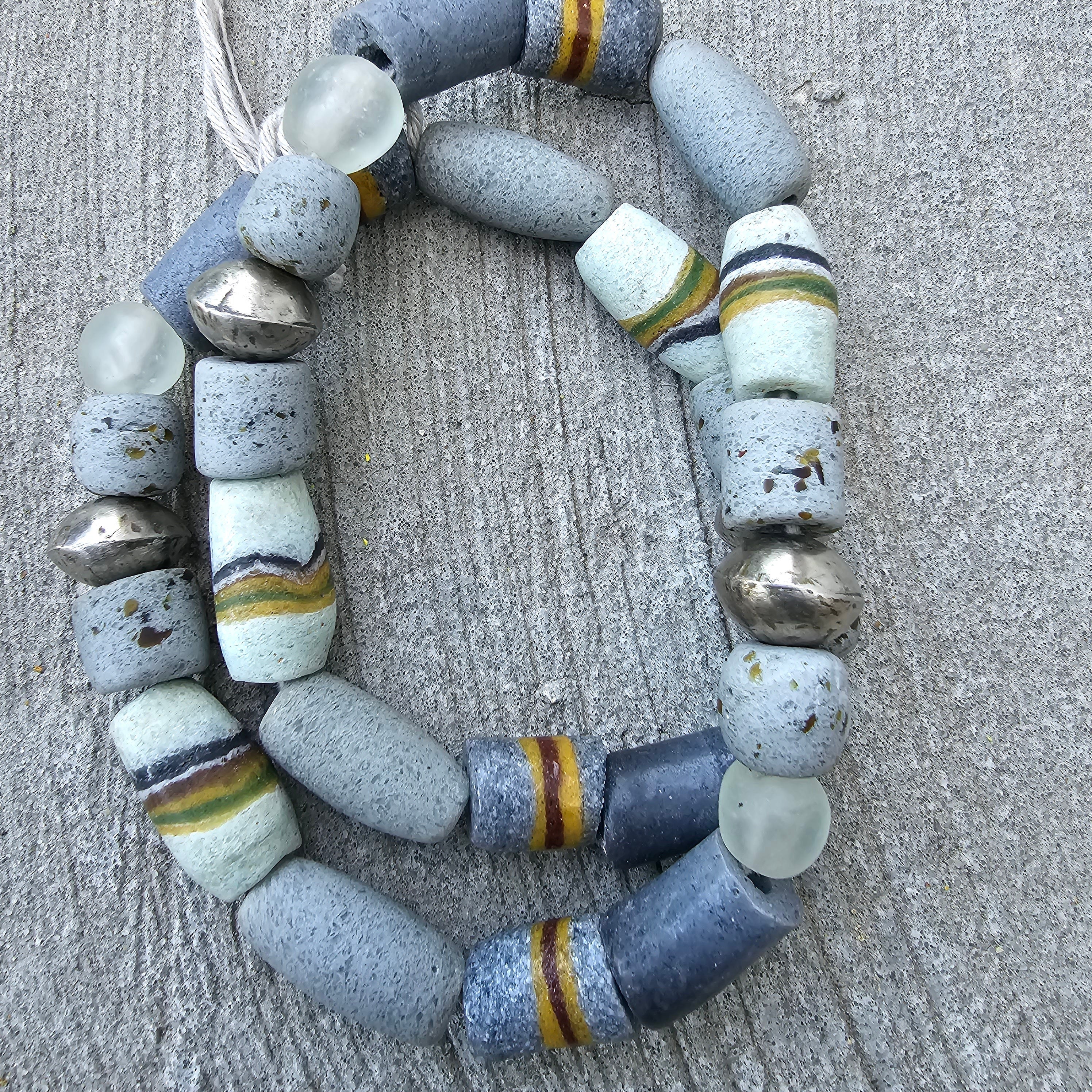 Grey Medley African Beads