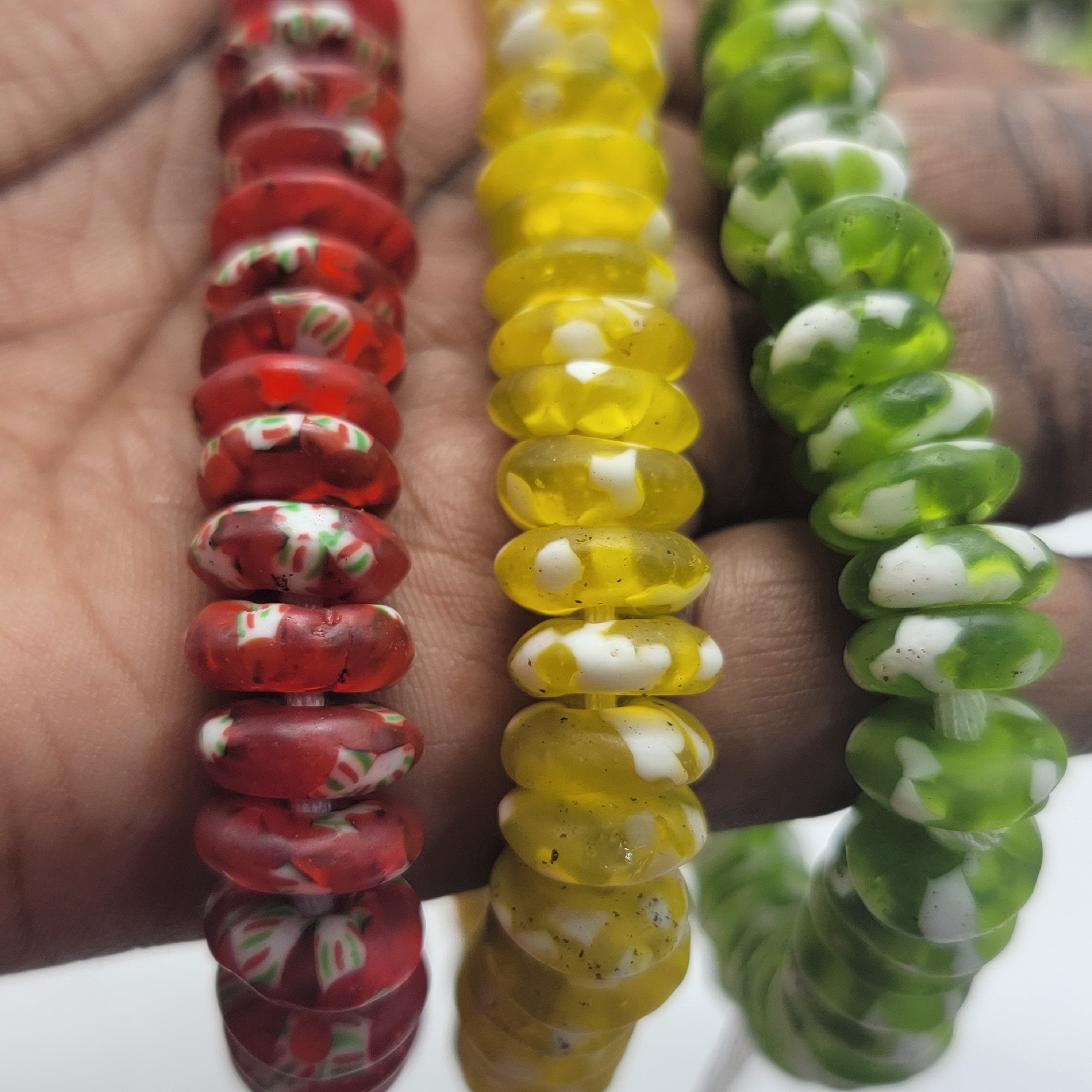 Recycled Glass Spacer Beads, African Beads