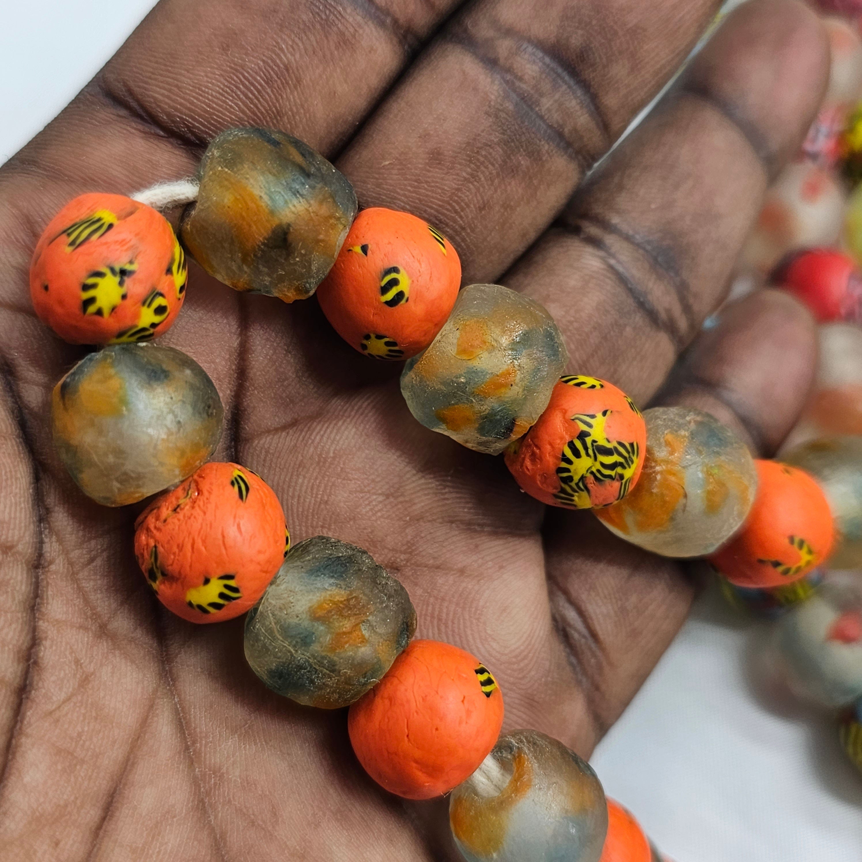 Fused Recycled Glass Beads, African Beads