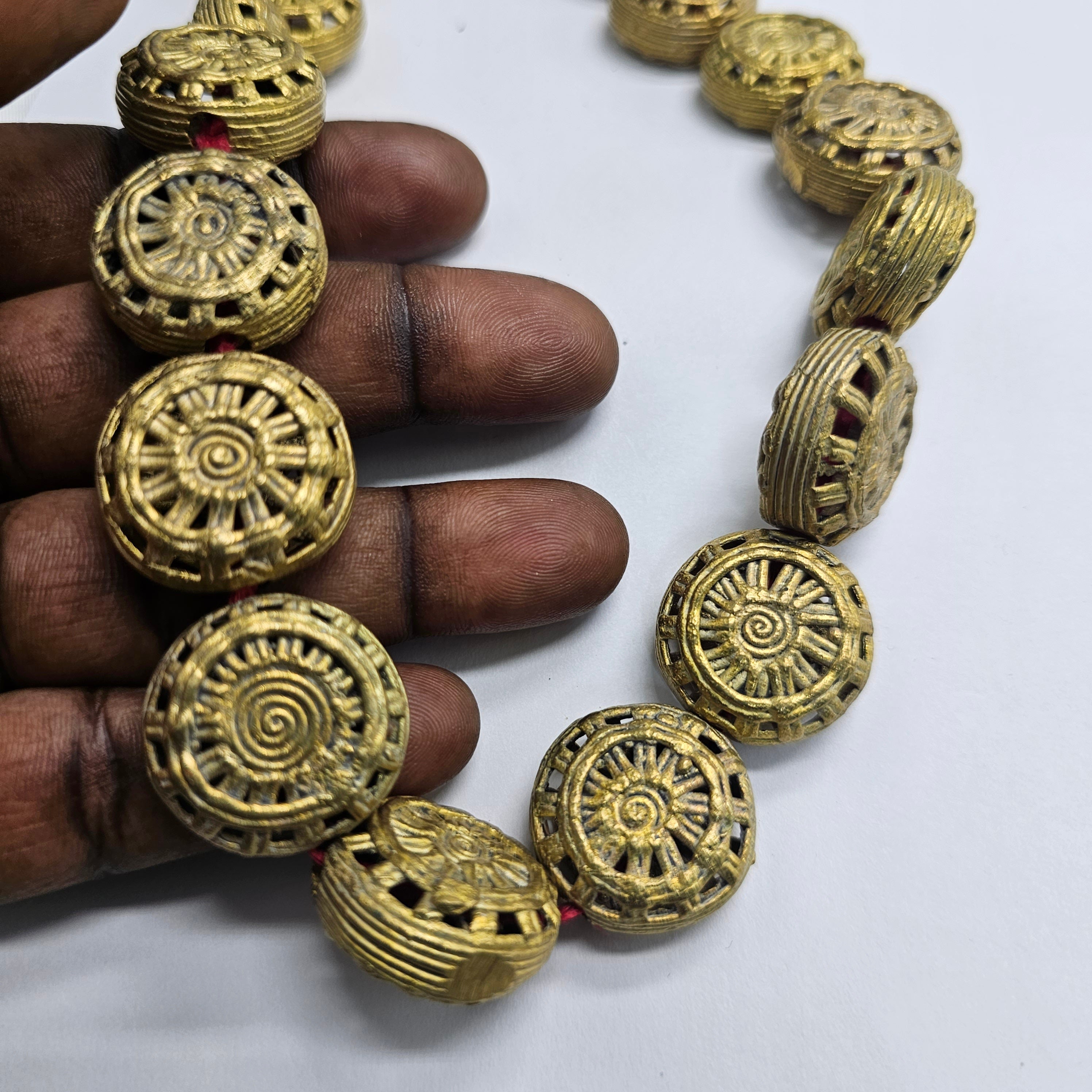 Ahante Brass Beads, Ghana Metal Beads