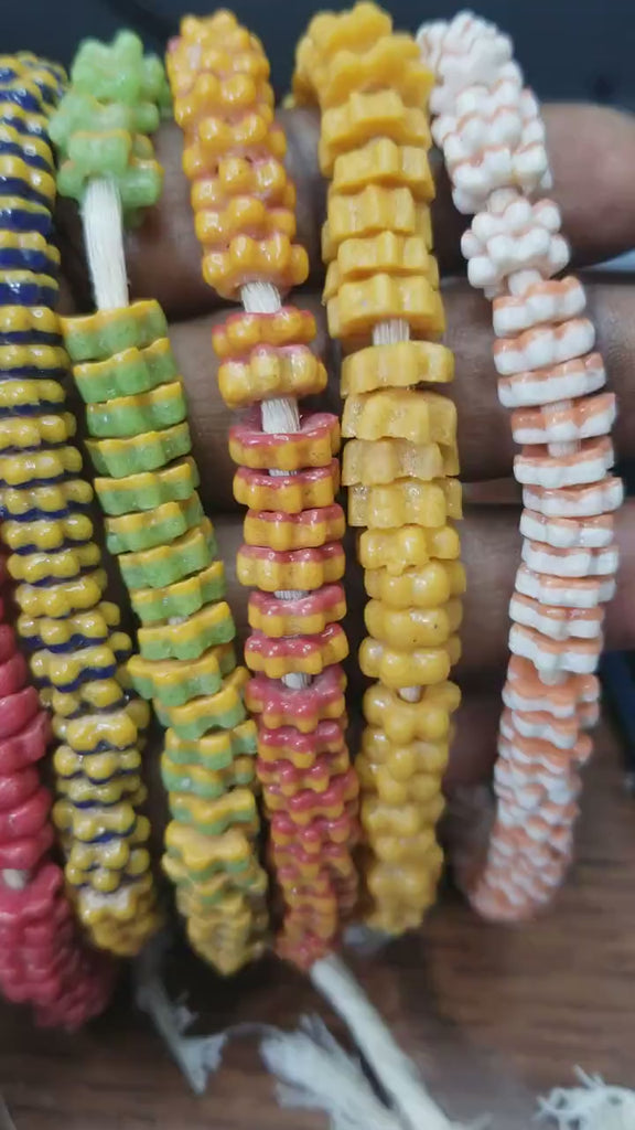 60+ Star African Spacer Beads, Krobo Disk, African Beads