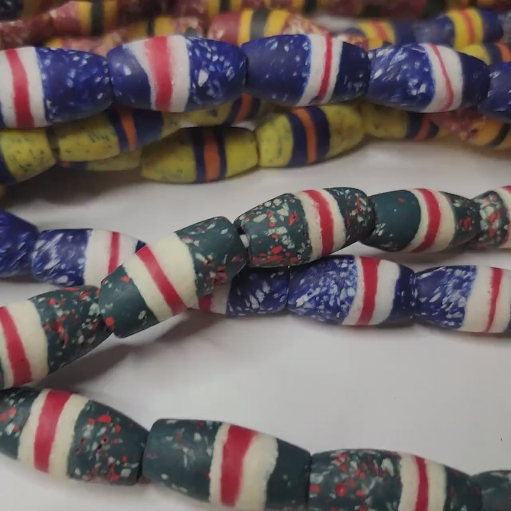 Bicone Krobo Glass Beads