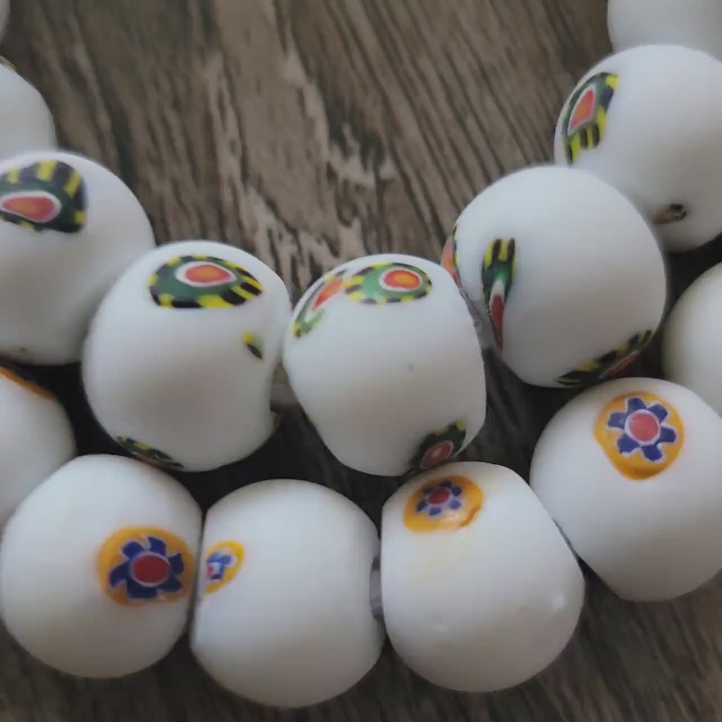 Round Millefiori Beads, Glass Beads