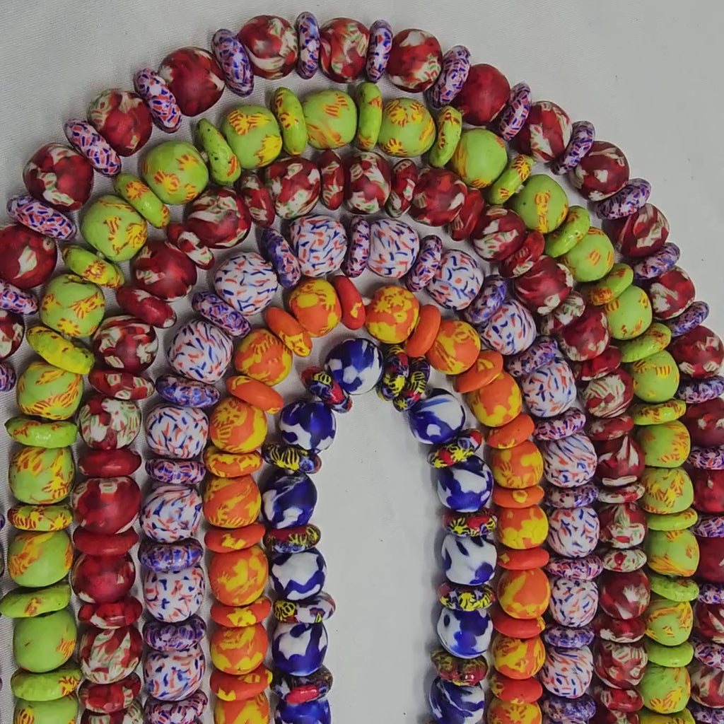 Marble Fuse Beads, Saucer African Beads, Jewelry Making