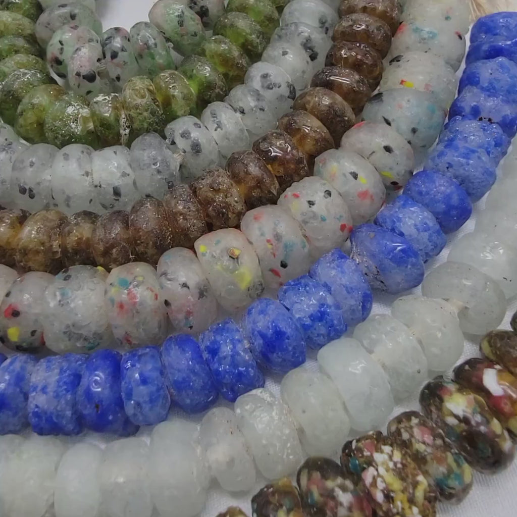 Rough African Beads, Bottle Glass Beads, Krobo Beads