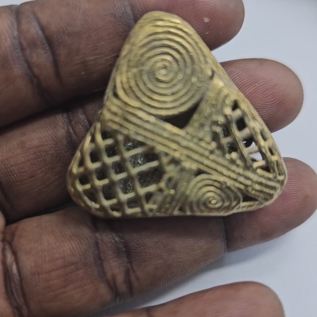 3D Trangle Brass Bead, African Brass, Jewelry Making Beads