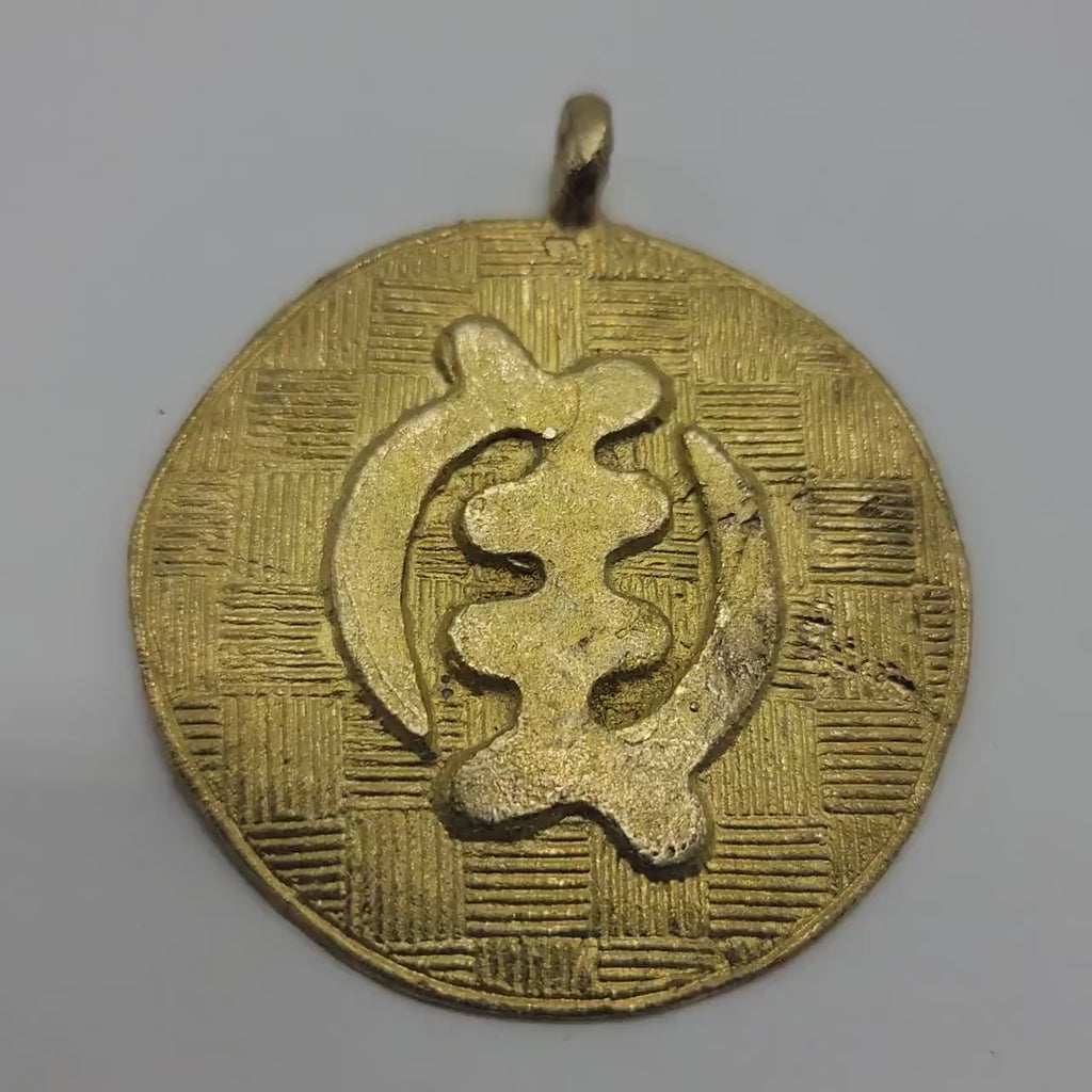 African Brass Pendant, Ashanti Brass