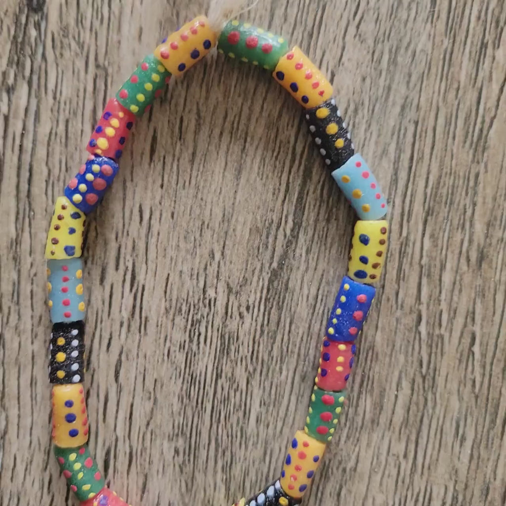 22 Tiny Dotted African Mix Beads