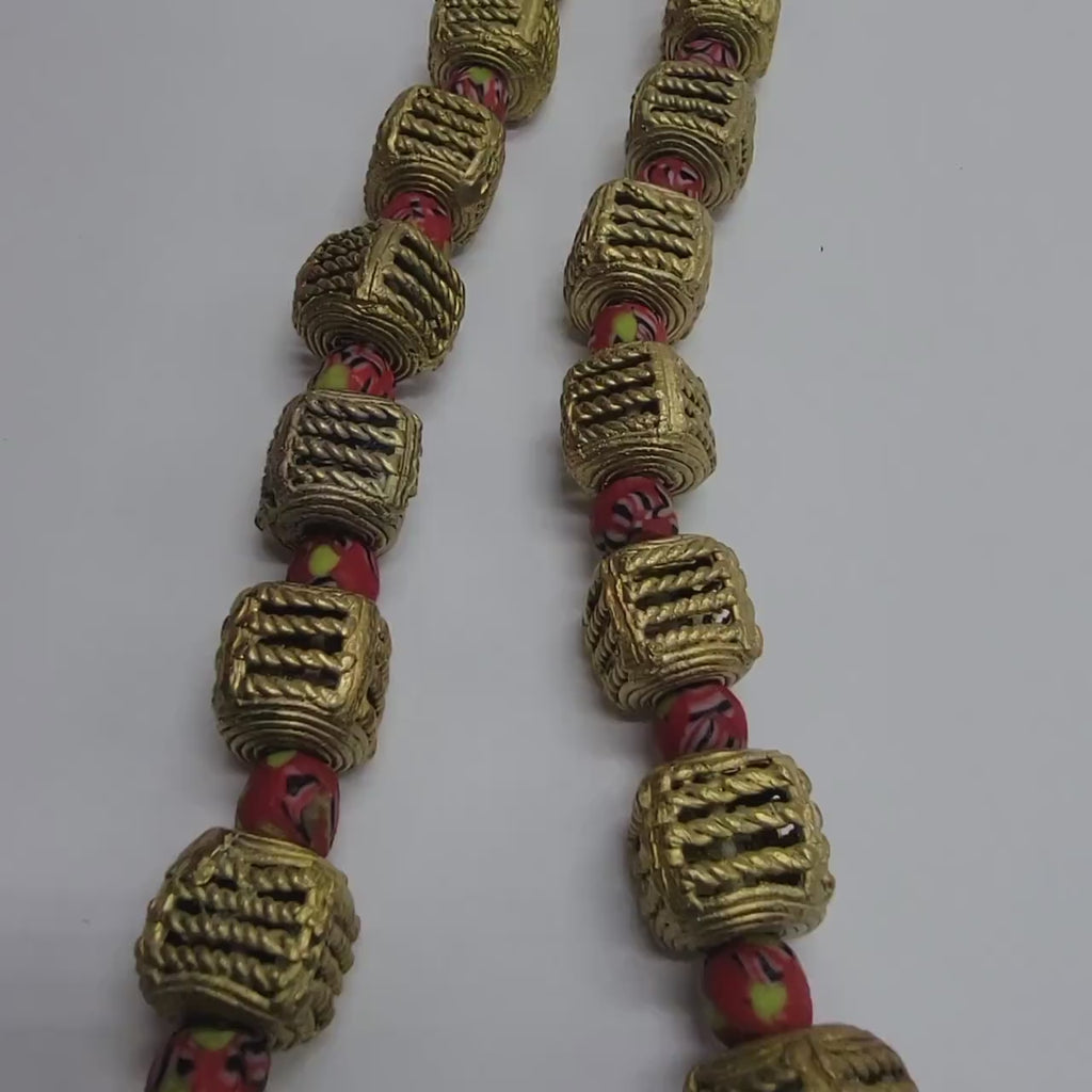 Cube Brass Beads, African Jewelry