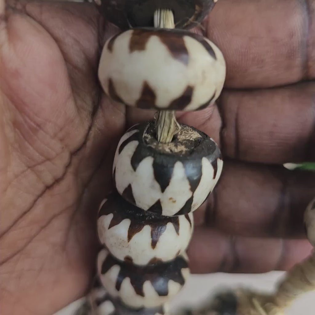 Natural Batik Bone Beads, African Beads