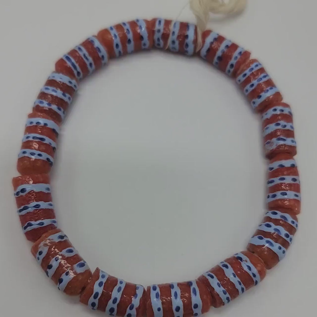 15 Krobo Glass Beads, African Beads