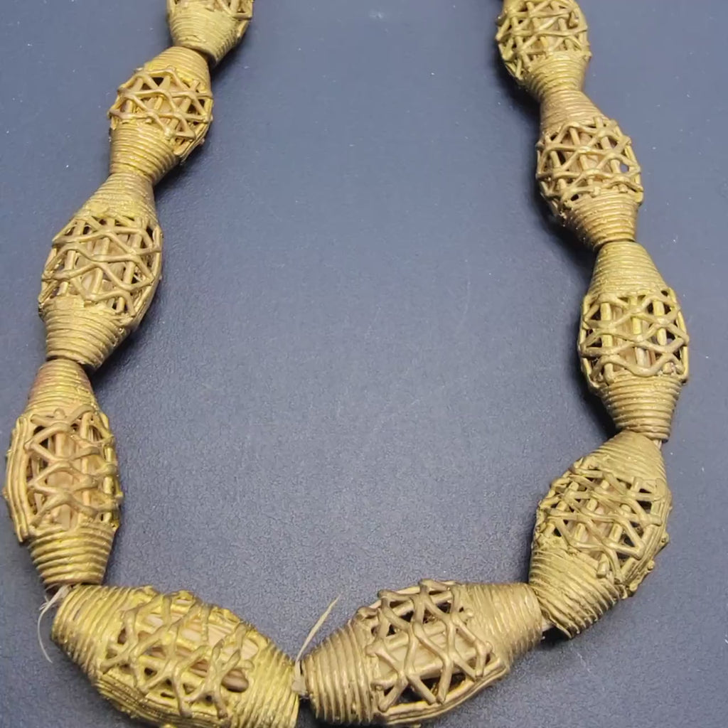 Bicone Flat African Brass Beads