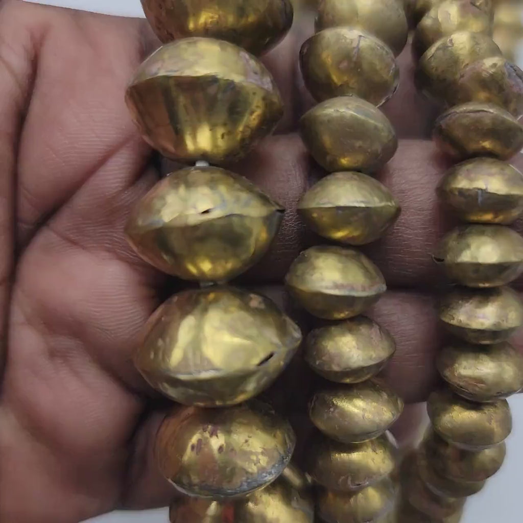 Gold Tuareg Bi-cone Beads, African Beads, Jewelry Making