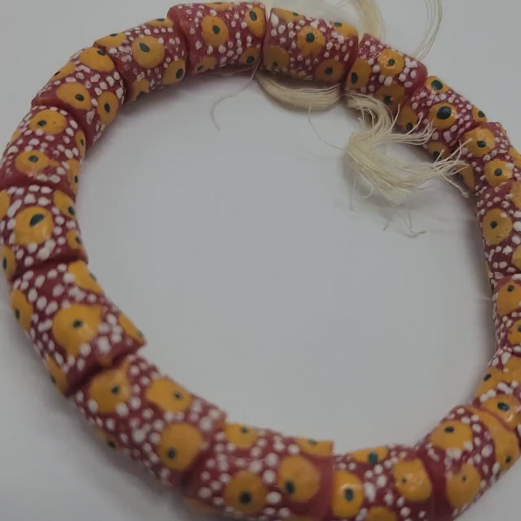 Yellow Eye Beads, African Beads