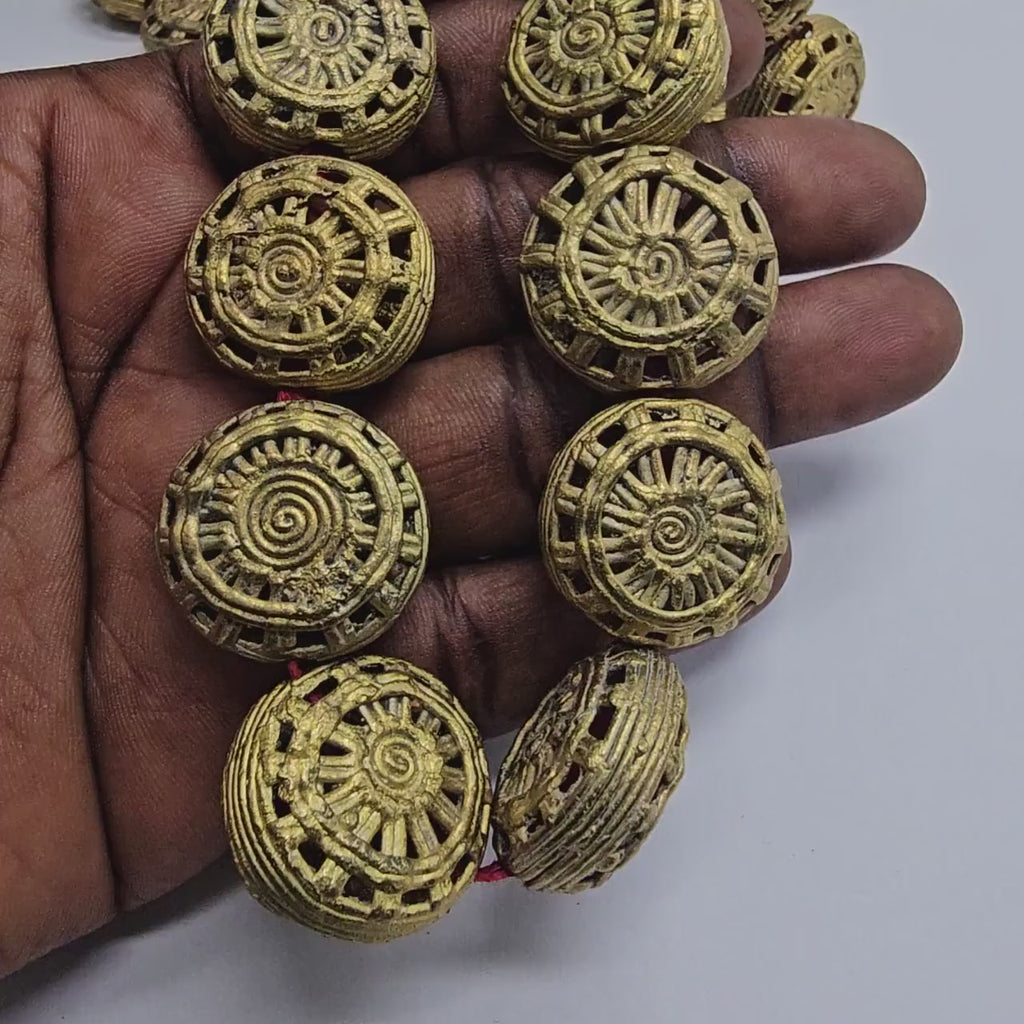 Ahante Brass Beads, Ghana Metal Beads