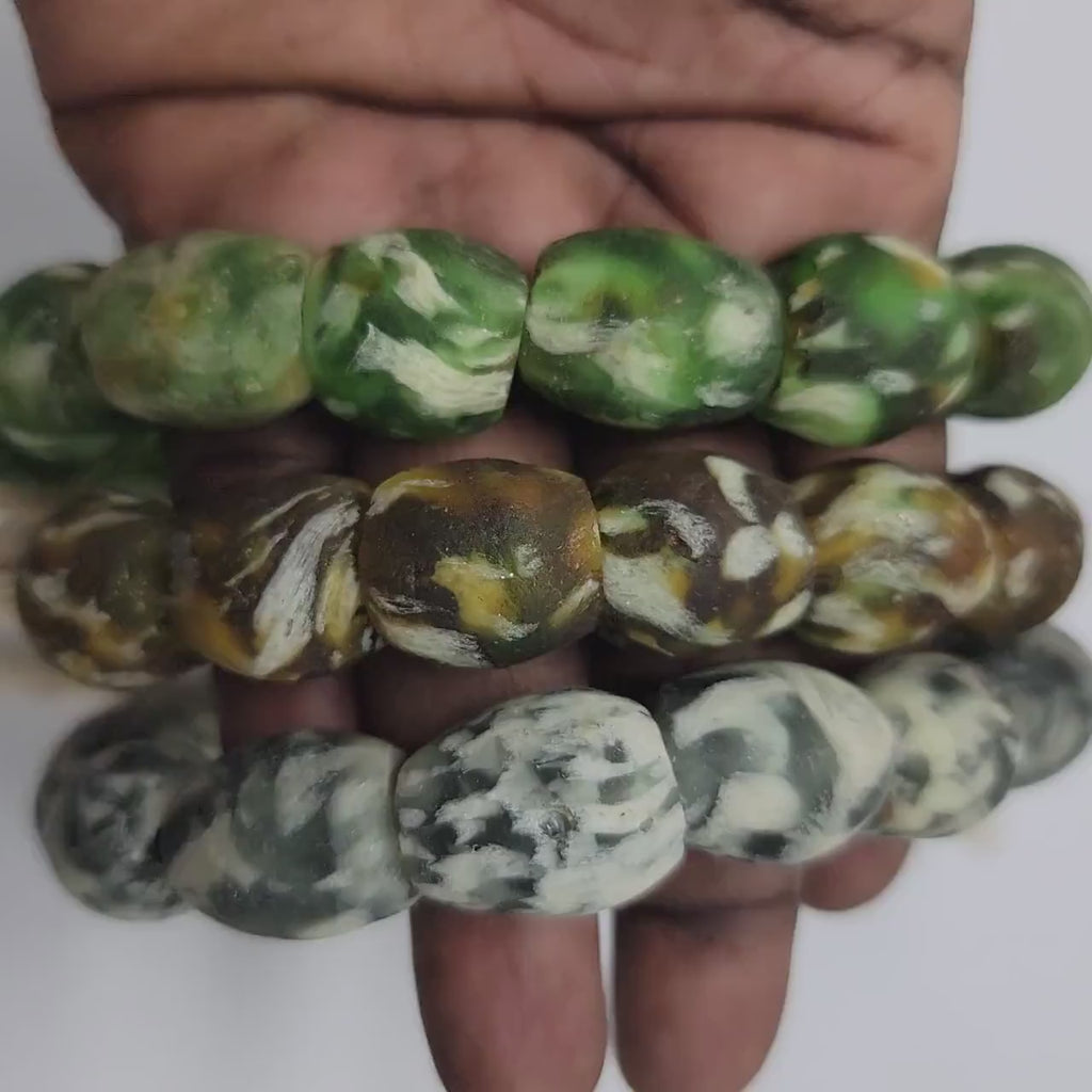 Handmade African Glass Beads, Tribal Beads