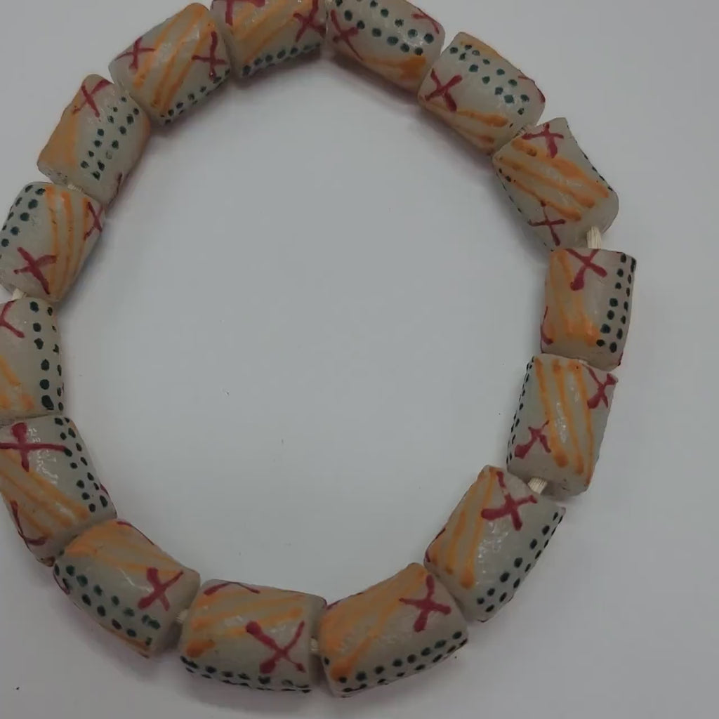 15 African Jewelry Beads, Krobo Beads