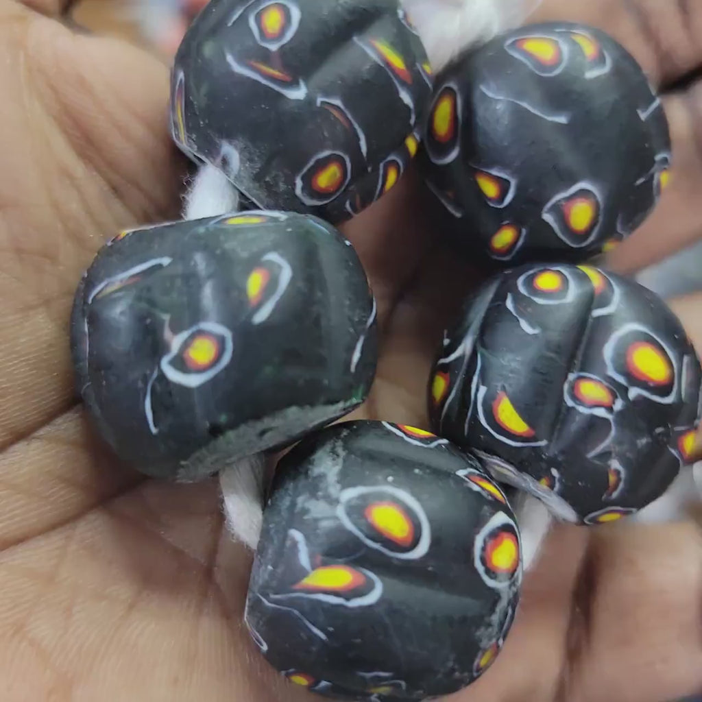 Black Millefiori Beads