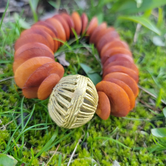 Bone Brass African Bracelet, Tribal Jewelry