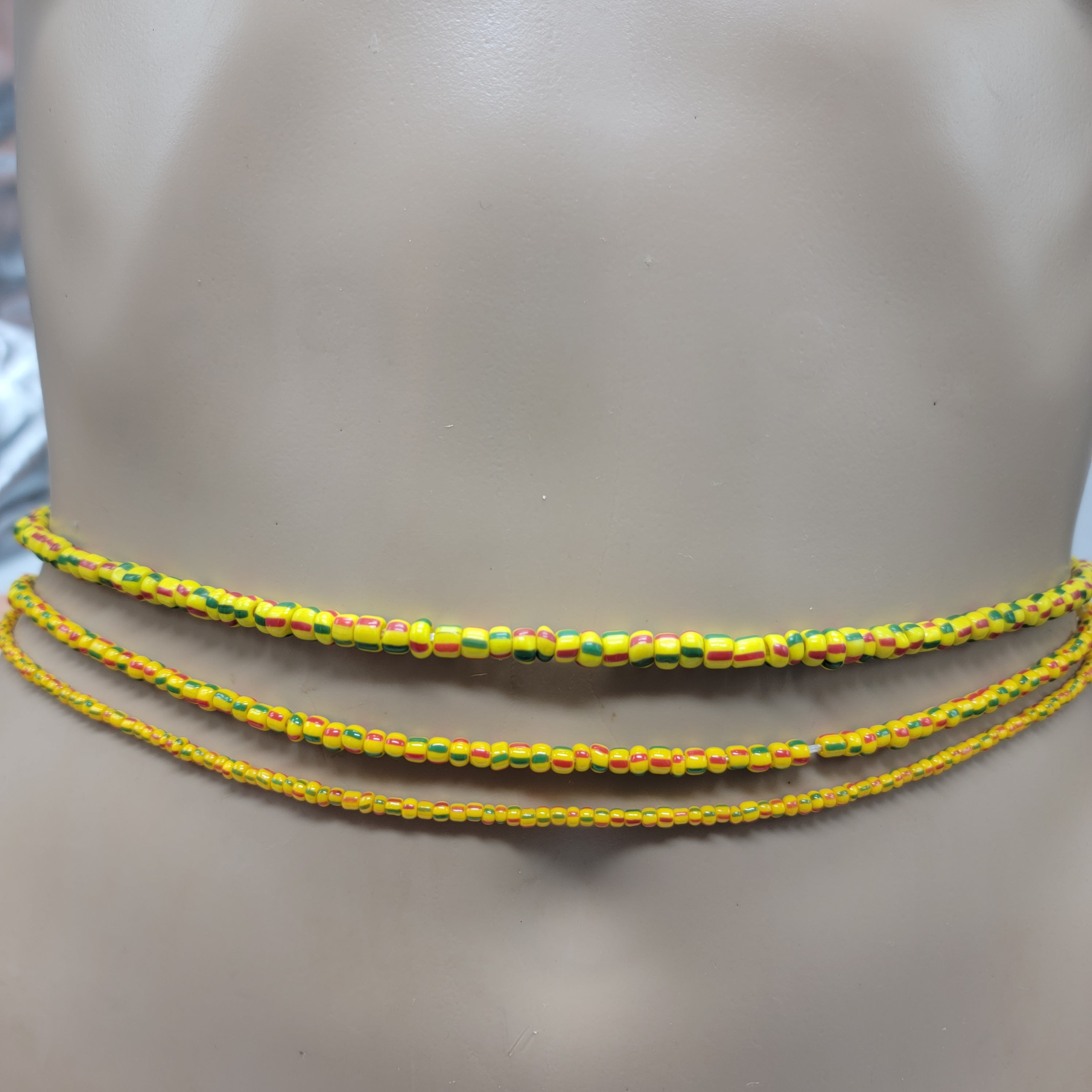 Ghana Belly Chain, Tie on Waist Beads, Body Jewelry