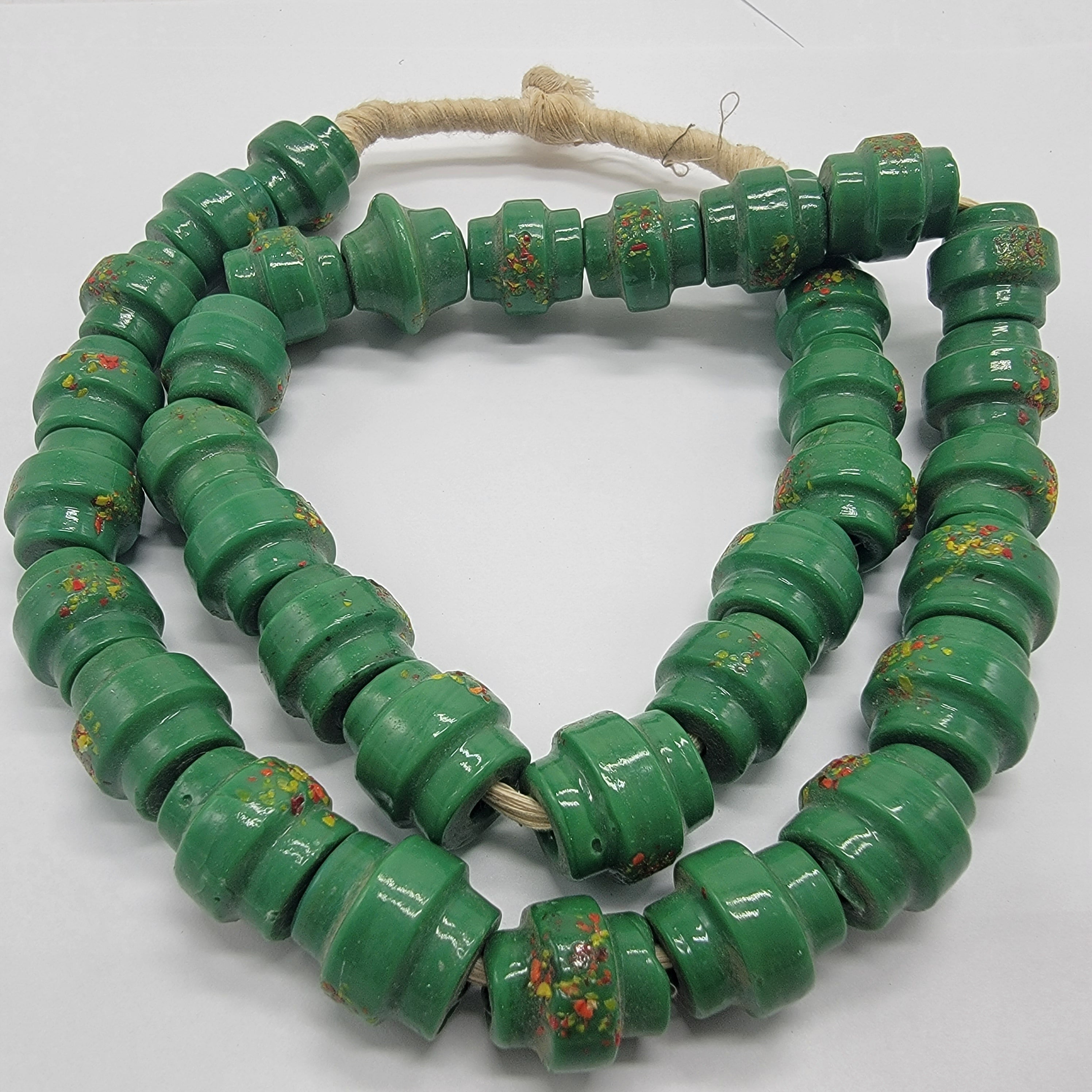 Green Glass Beads, African Beads