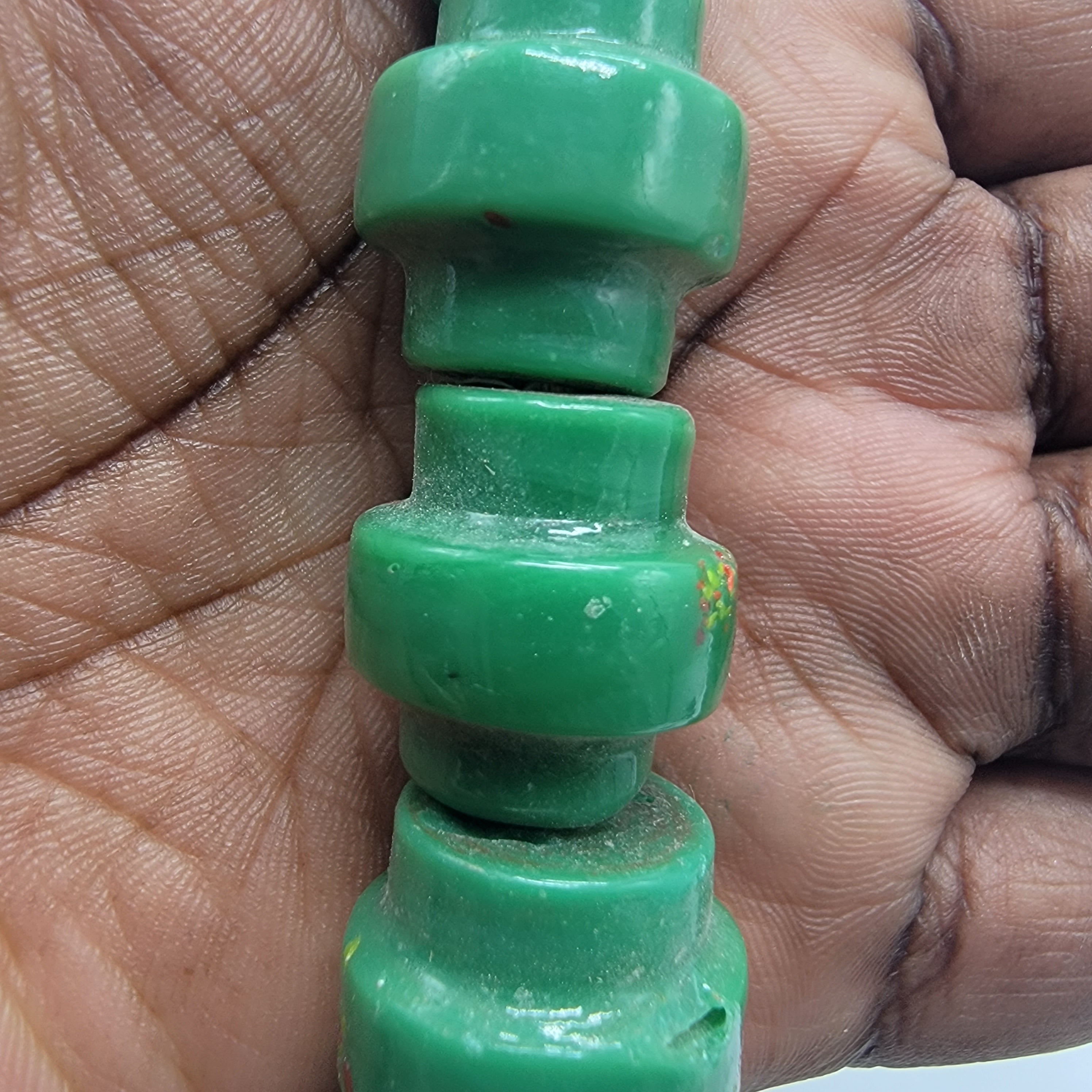 Green Glass Beads, African Beads