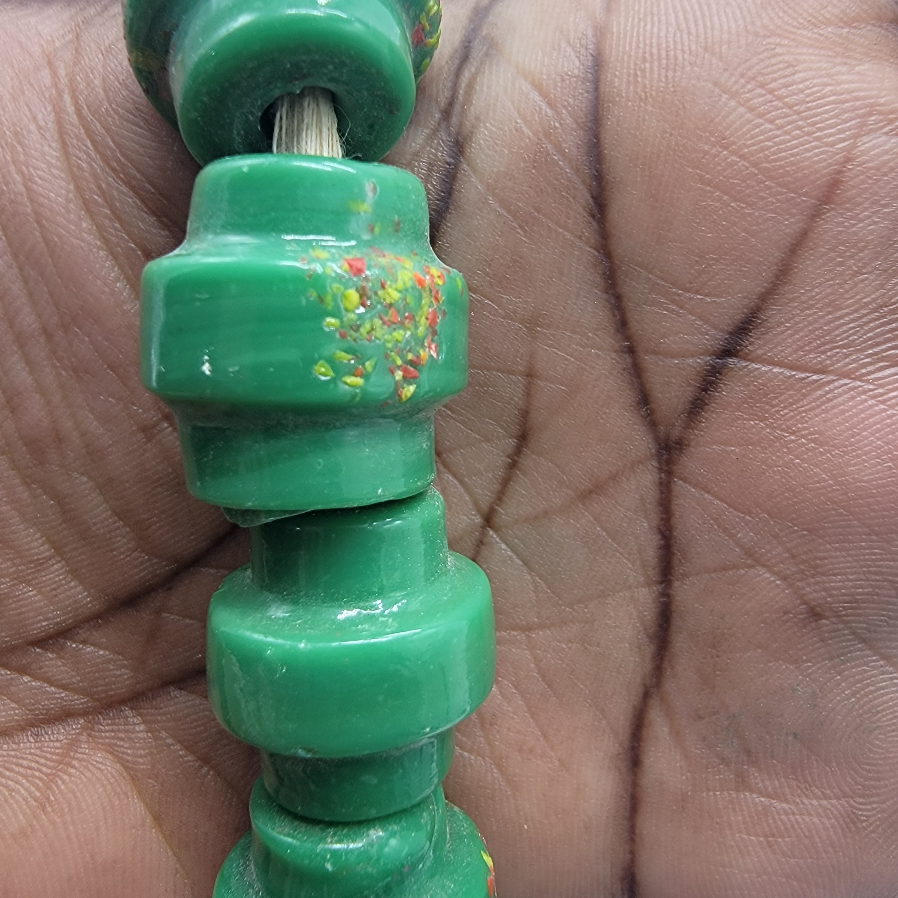 Green Glass Beads, African Beads