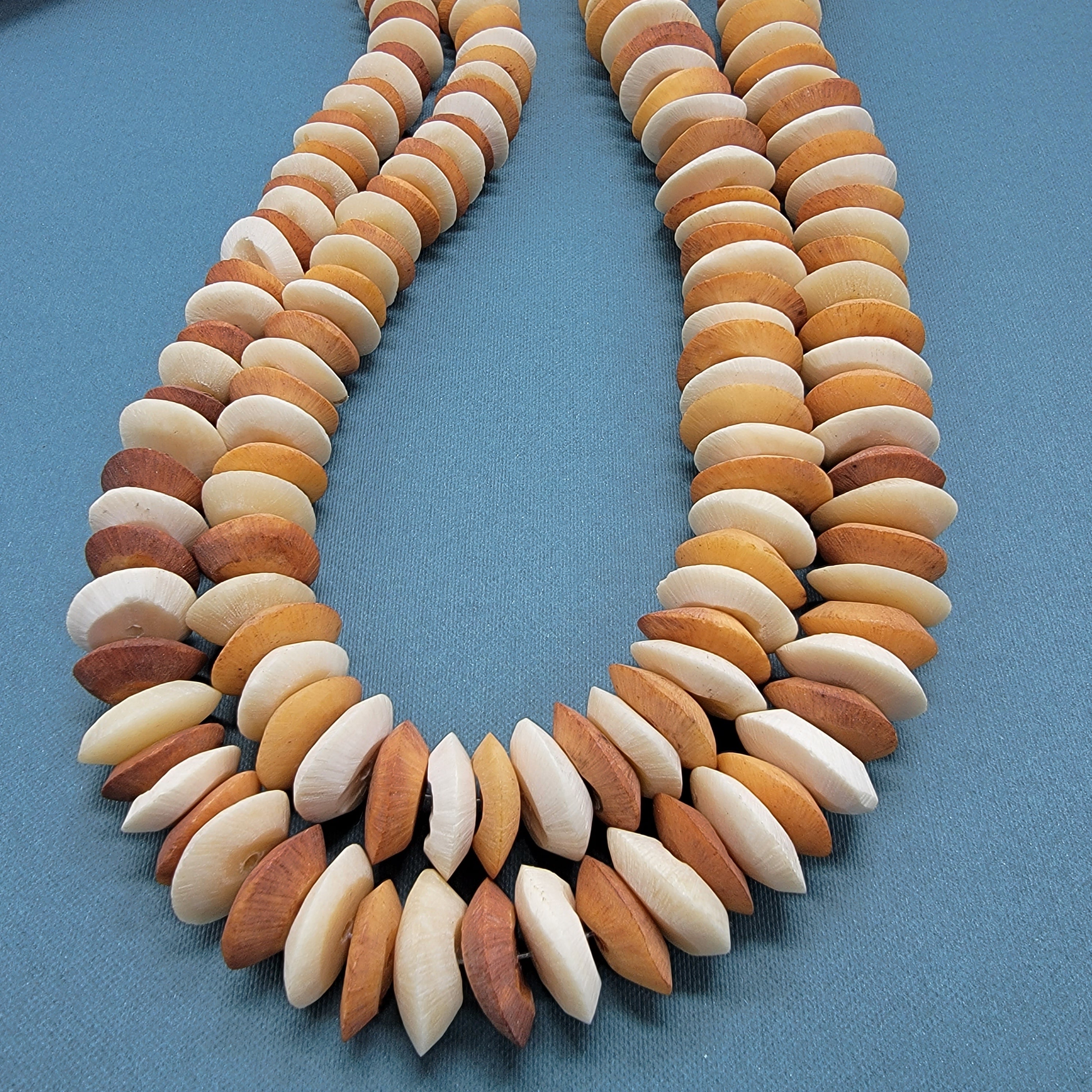 Cream Brown Bone Beads, African Jewelry