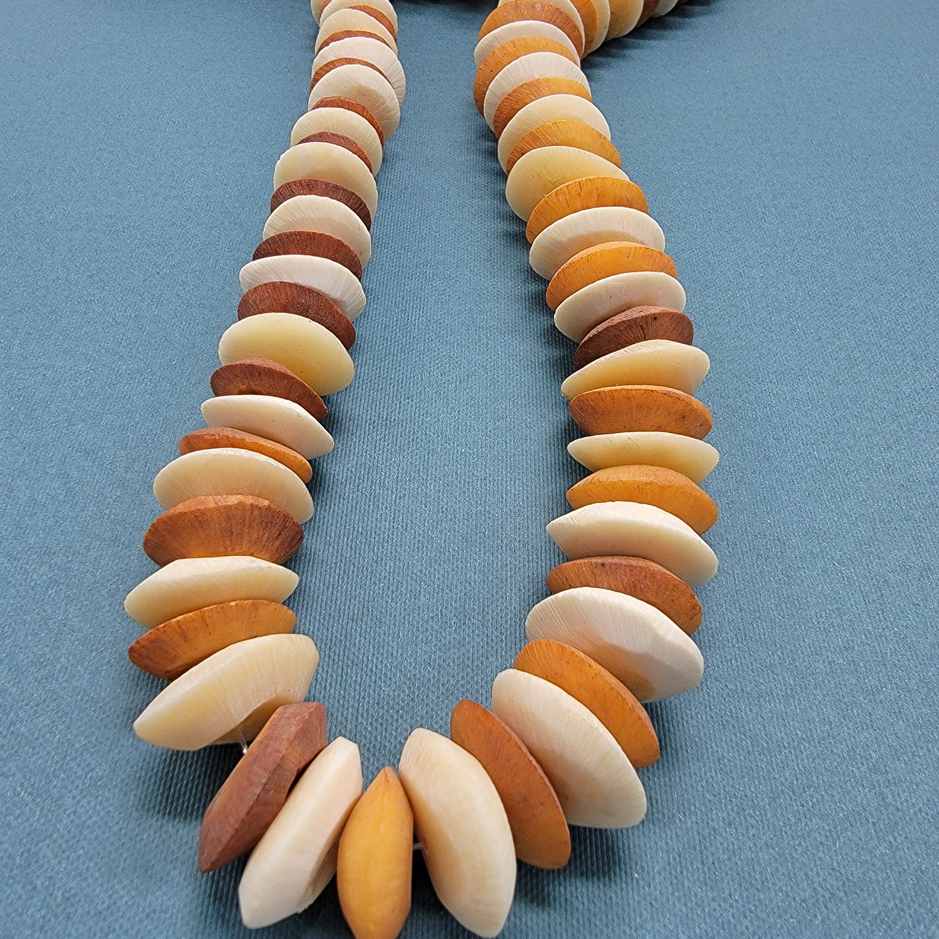 Cream Brown Bone Beads, African Jewelry