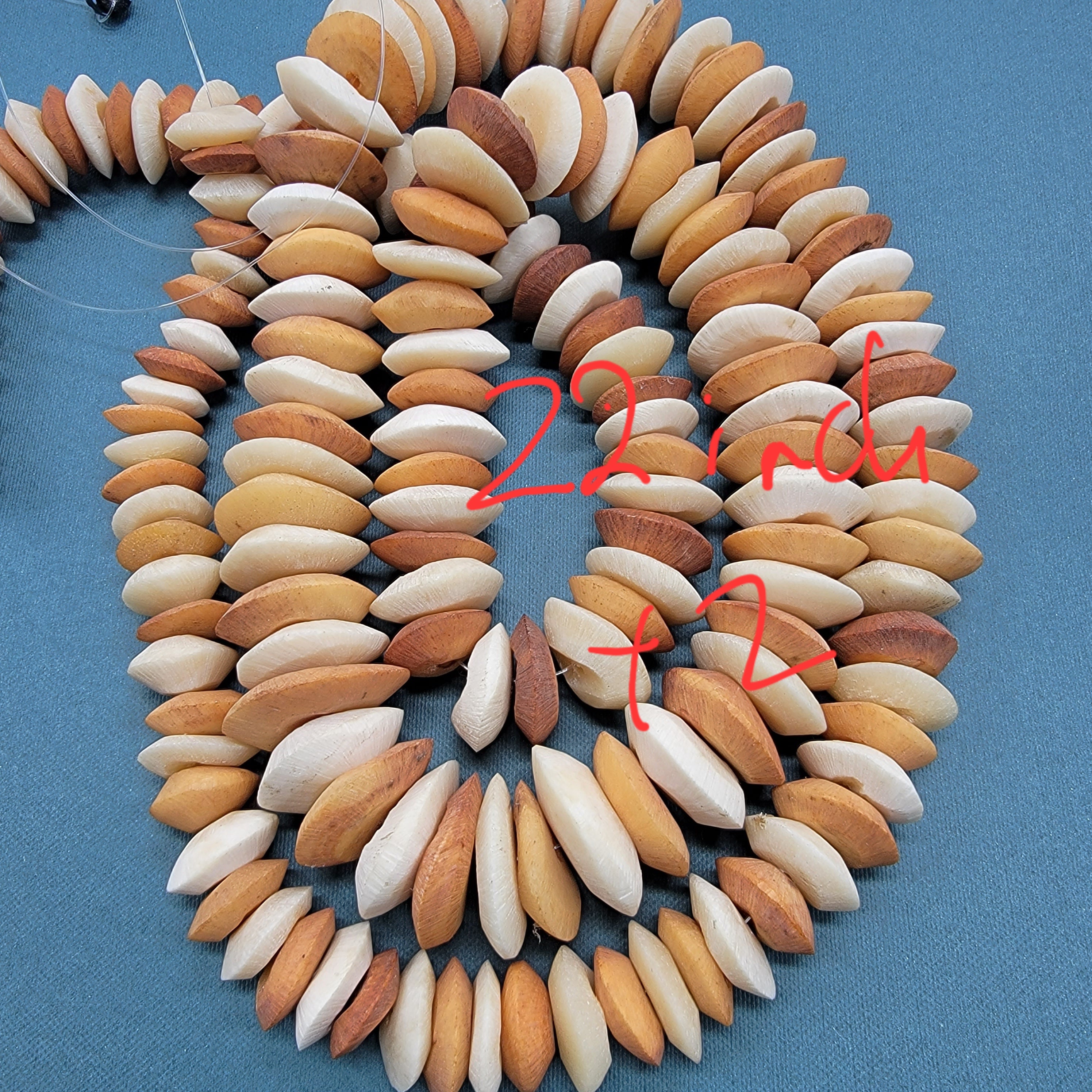 Cream Brown Bone Beads, African Jewelry